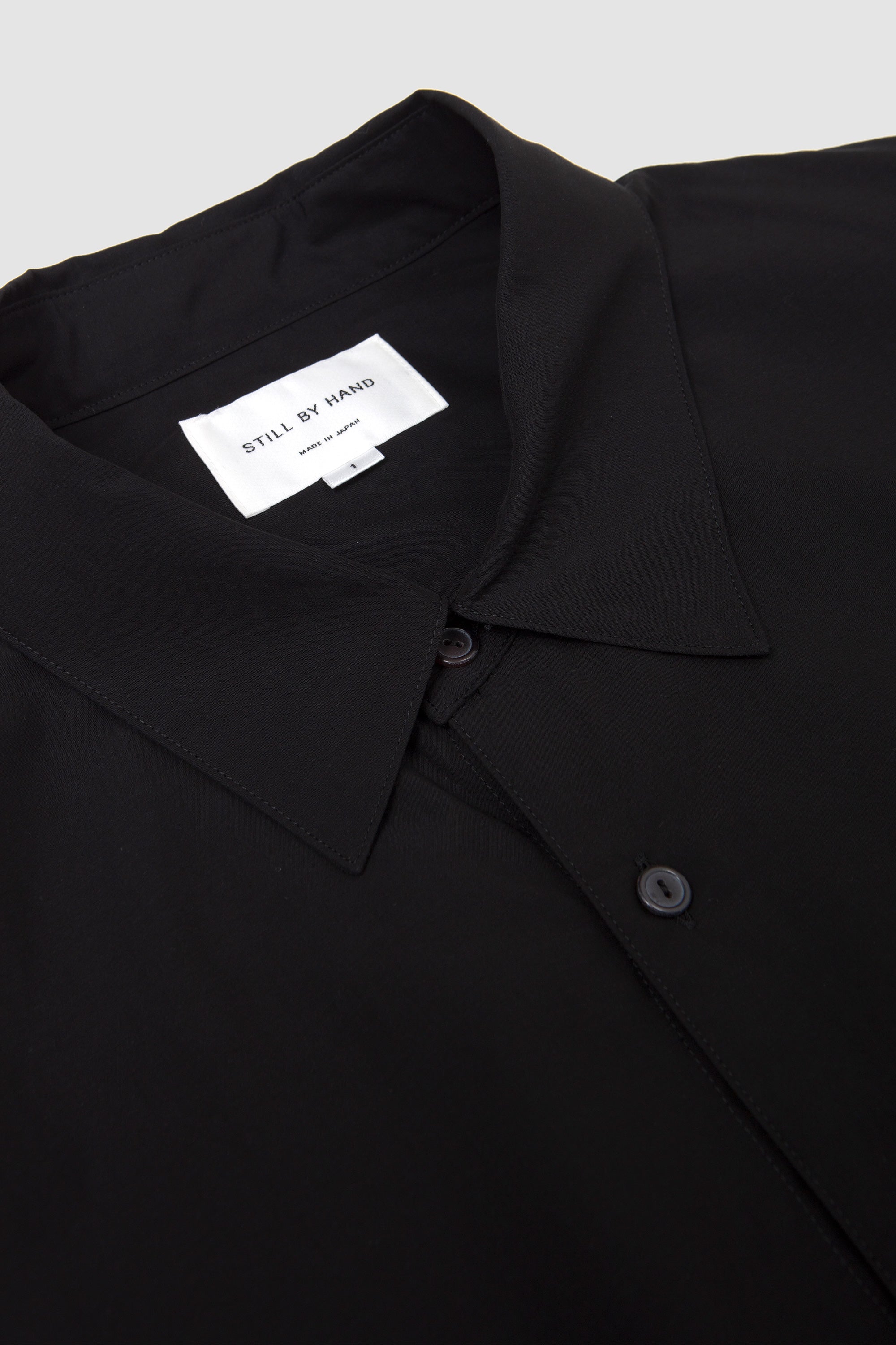 Cupro Mixed Pullover Shirt Ink Black_2