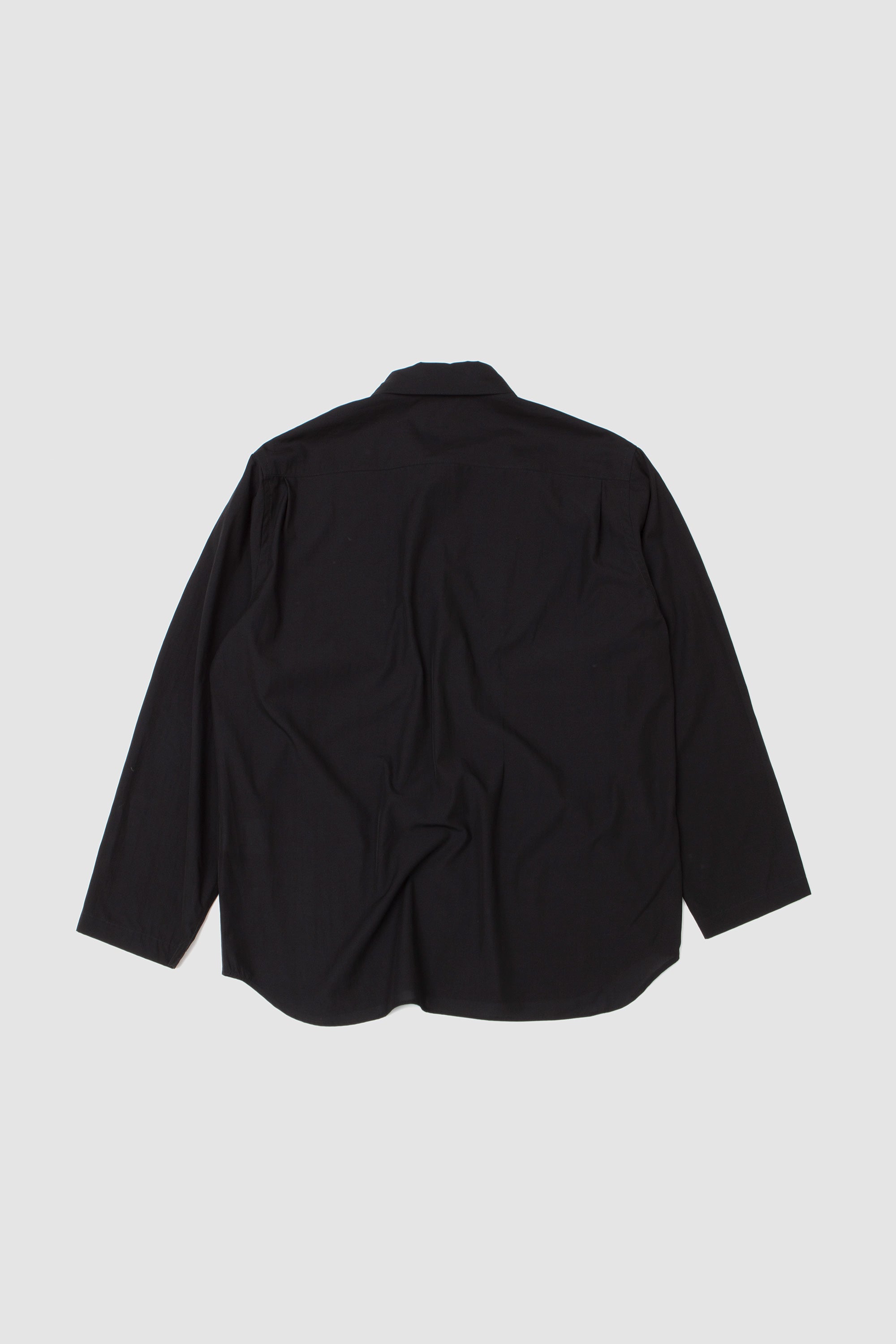 Cupro Mixed Pullover Shirt Ink Black_4