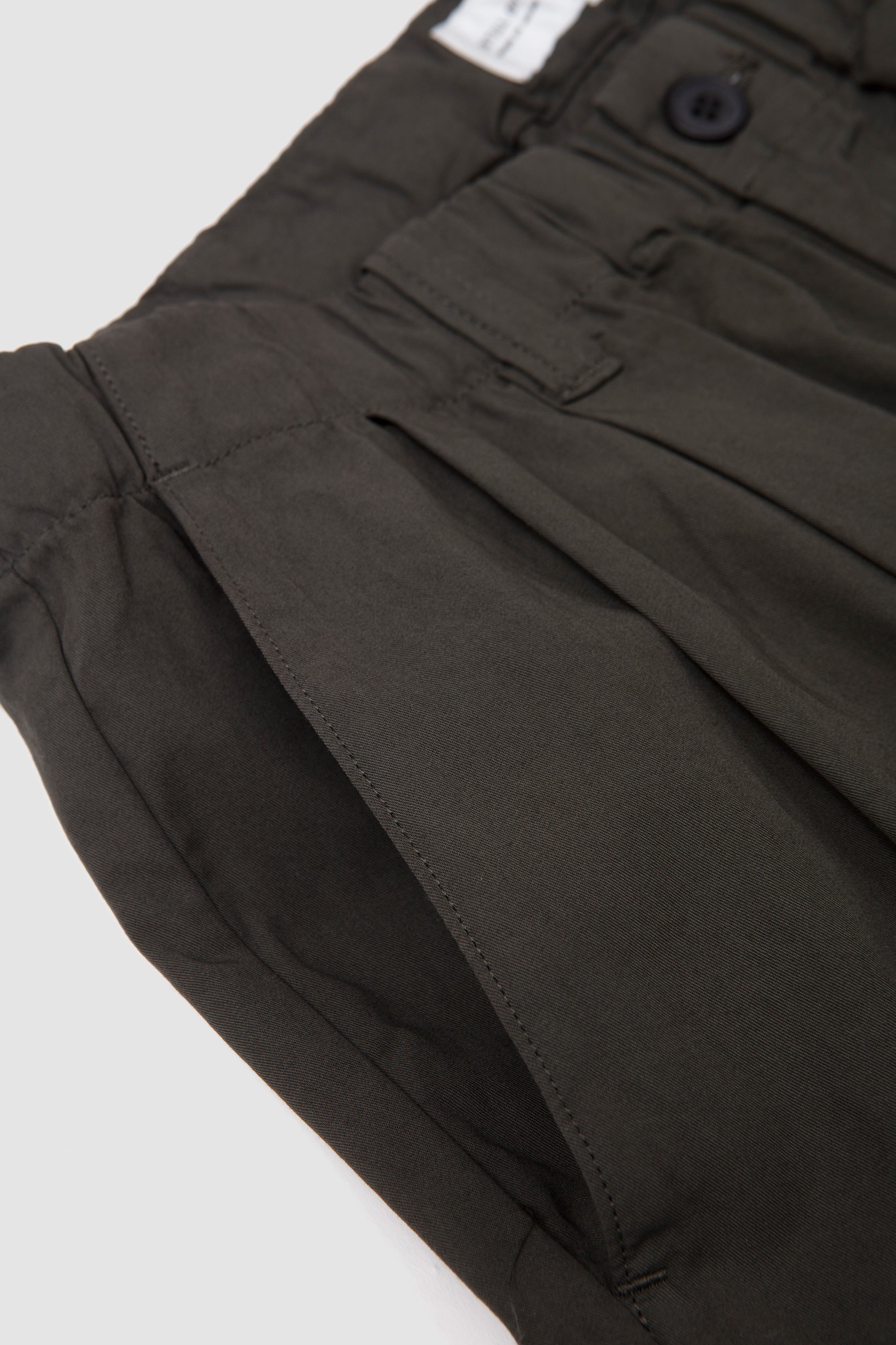 Garment-Dye 2 Pleat Pants Dark Olive_2