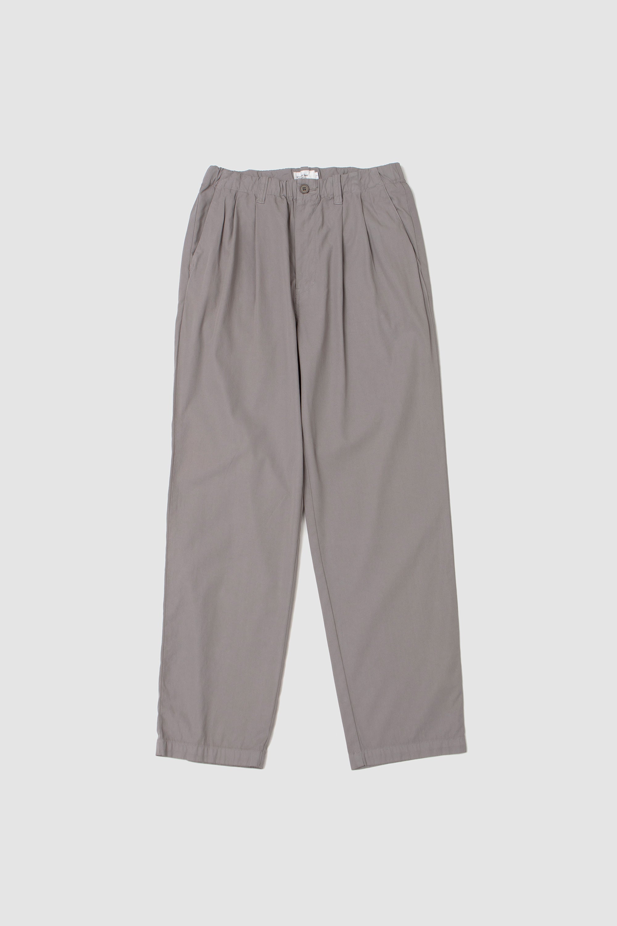 Garment-Dye 2 Pleat Pants Smoke Grey_1