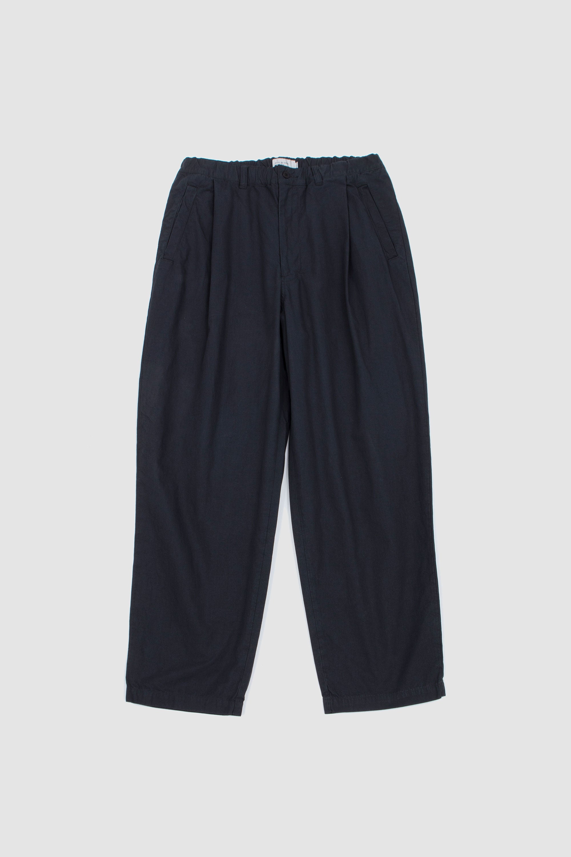 Garment-Dye Deep Tuck Pants Blue Charcoal