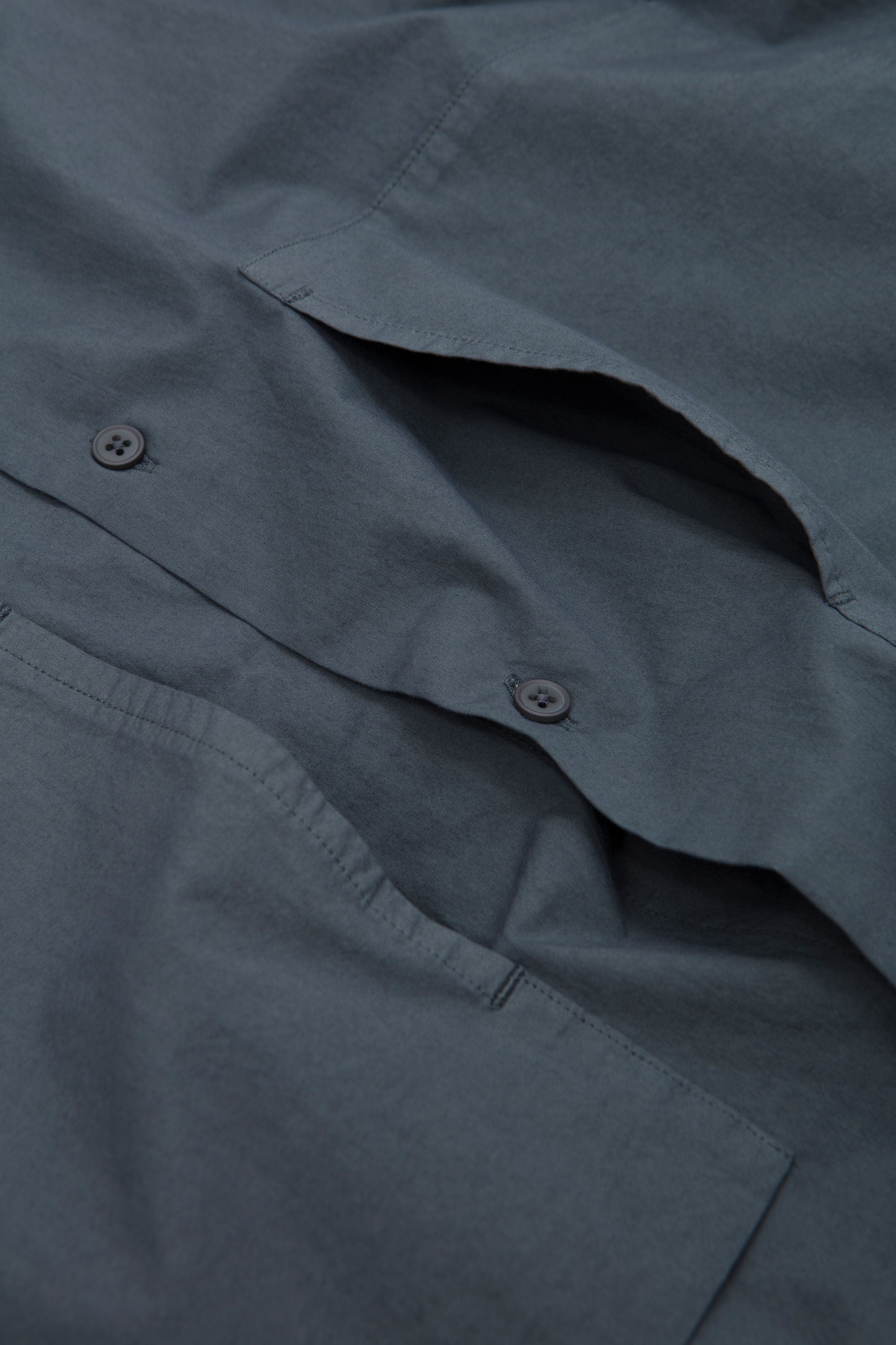 Garment-Dye Over Shirt Blue Grey