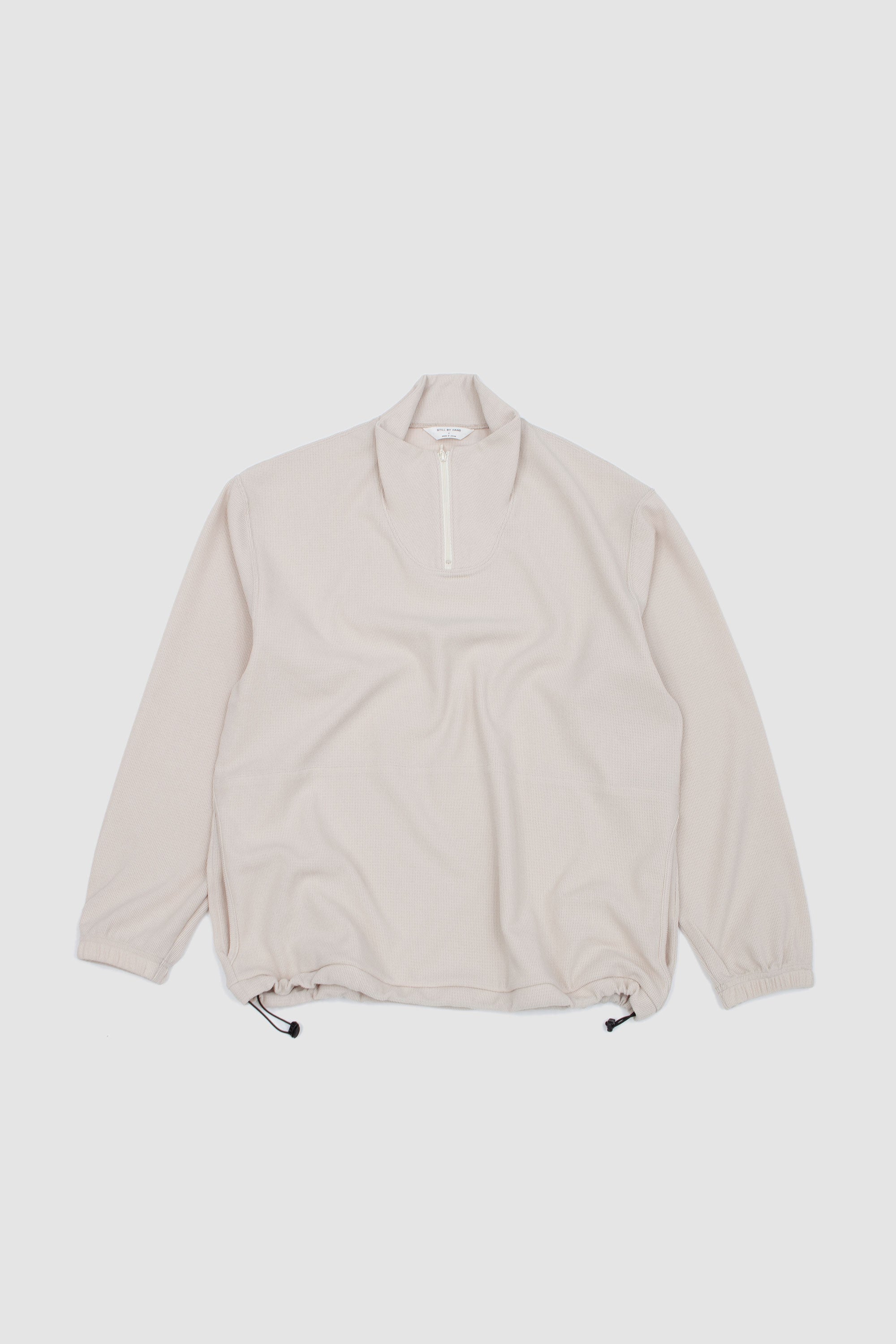 High Neck Zip Up Jumper Light Beige_1