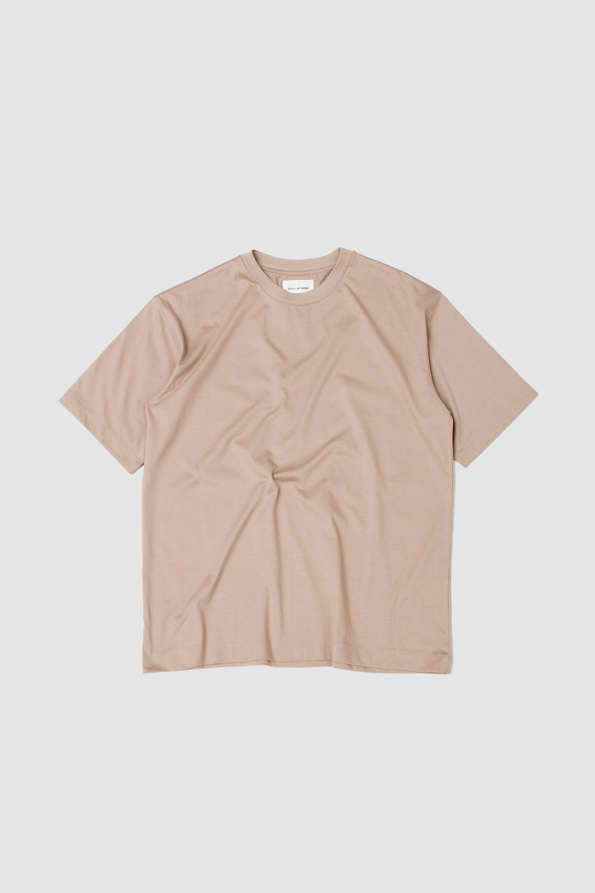 Knitted Rib T-Shirt Sand Beige
