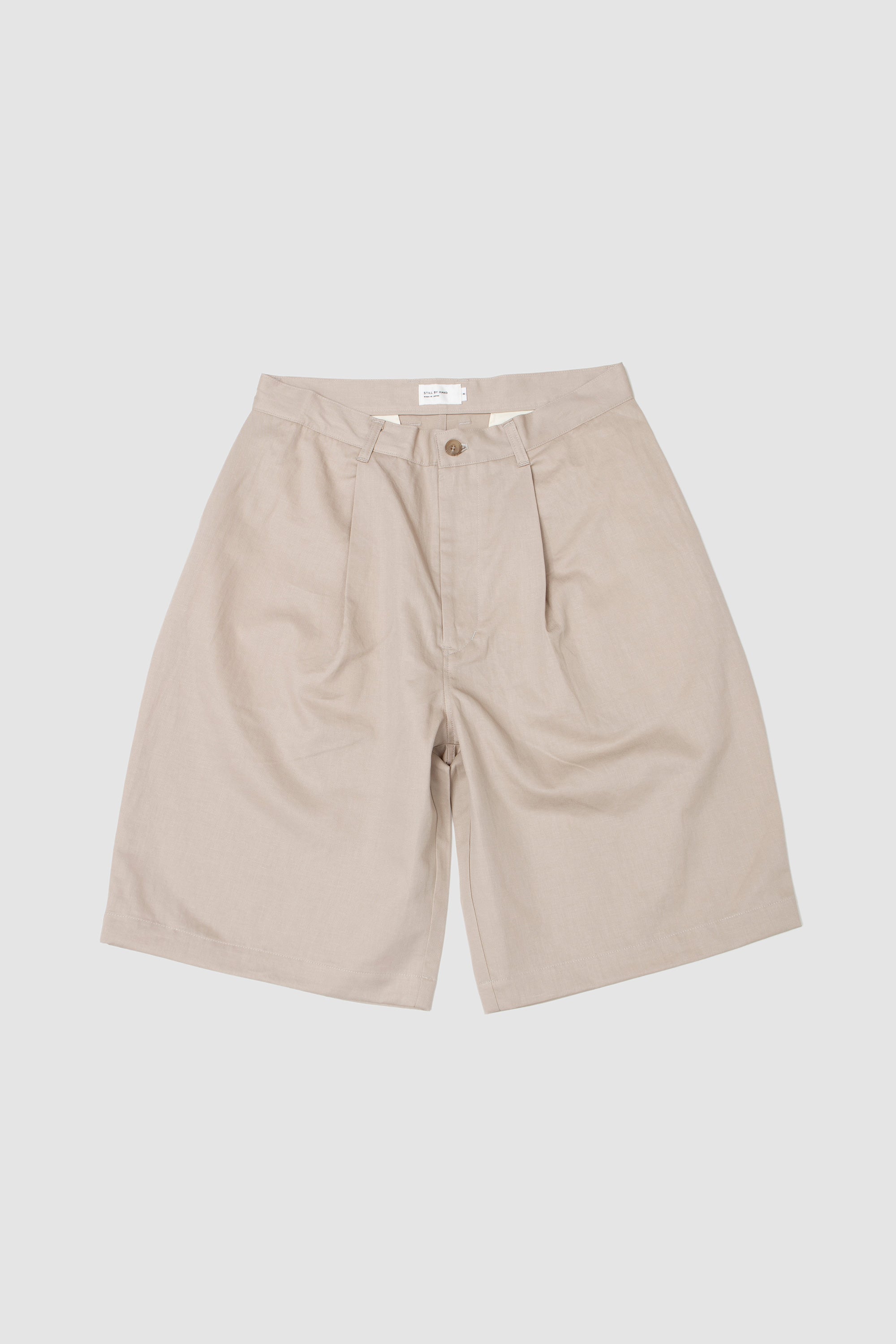 Linen Mixed Wide Shorts Taupe
