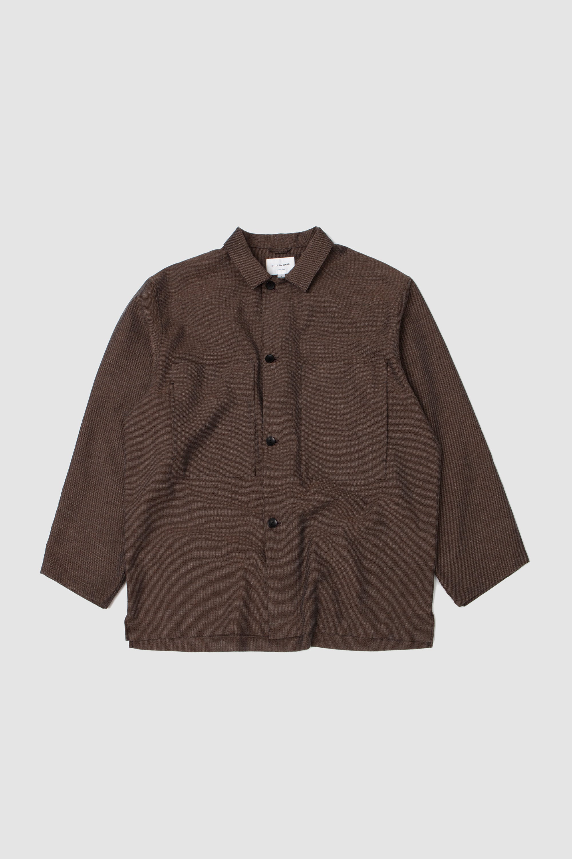 Mixed Colour Shirt Jacket Brown