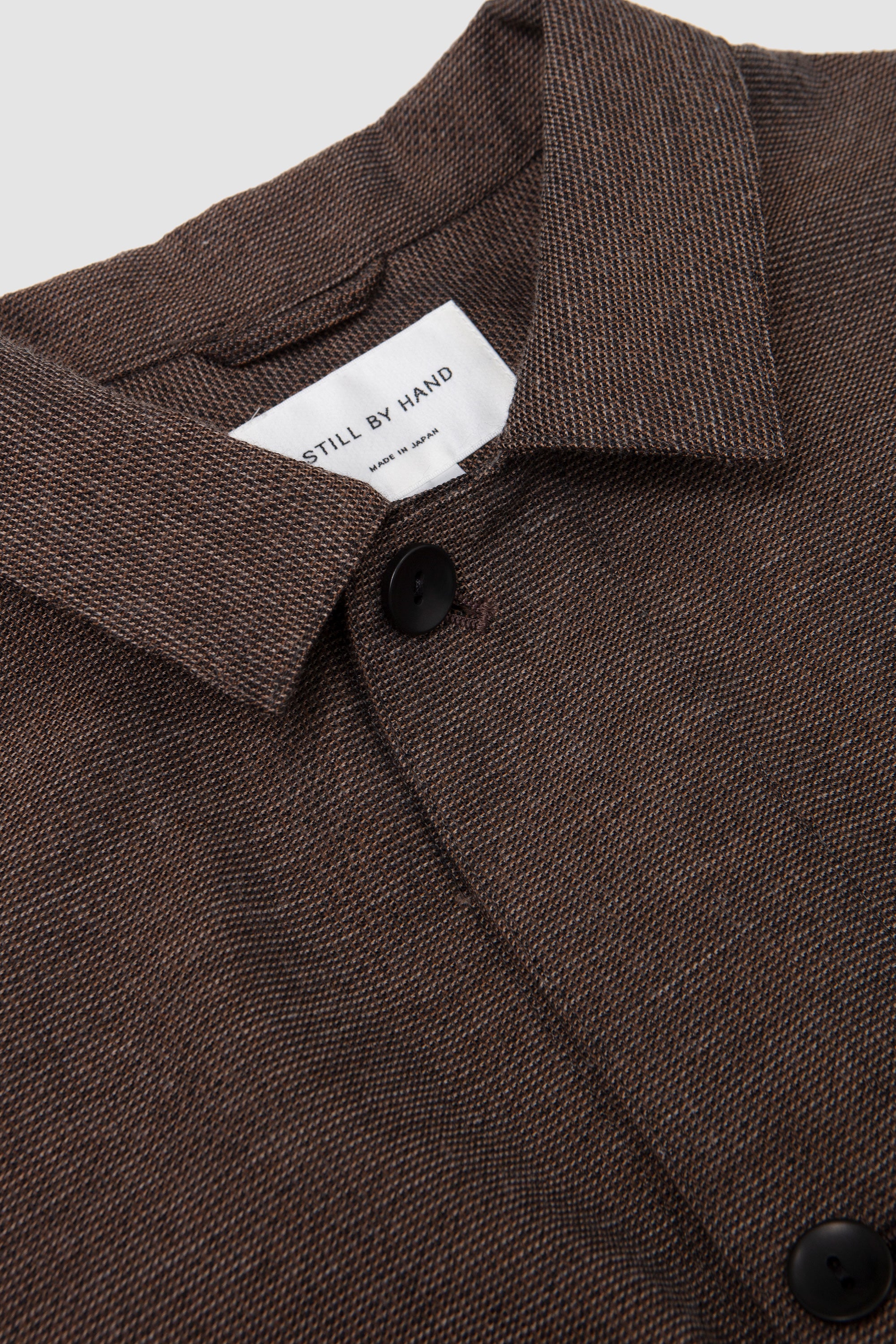 Mixed Colour Shirt Jacket Brown_2