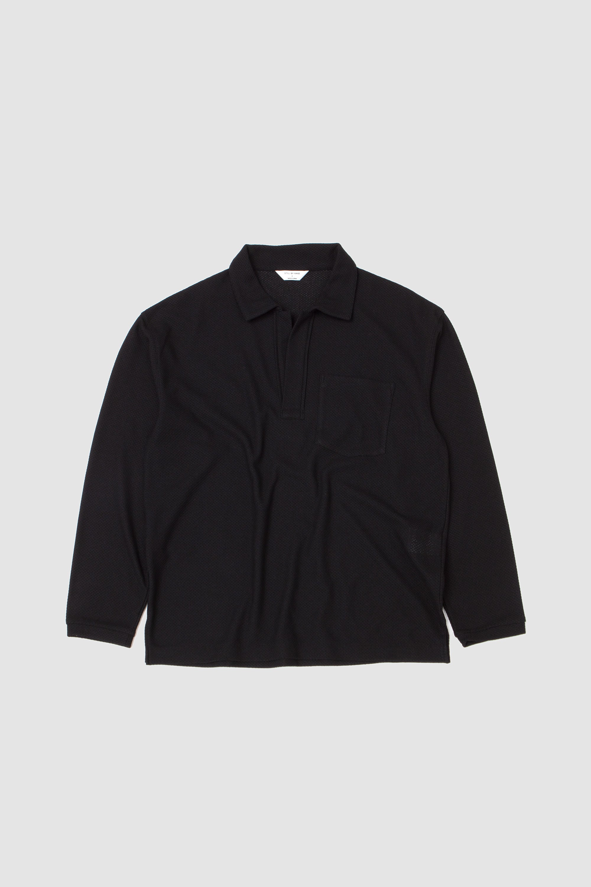 Moss Stitch Skipper Shirt Black