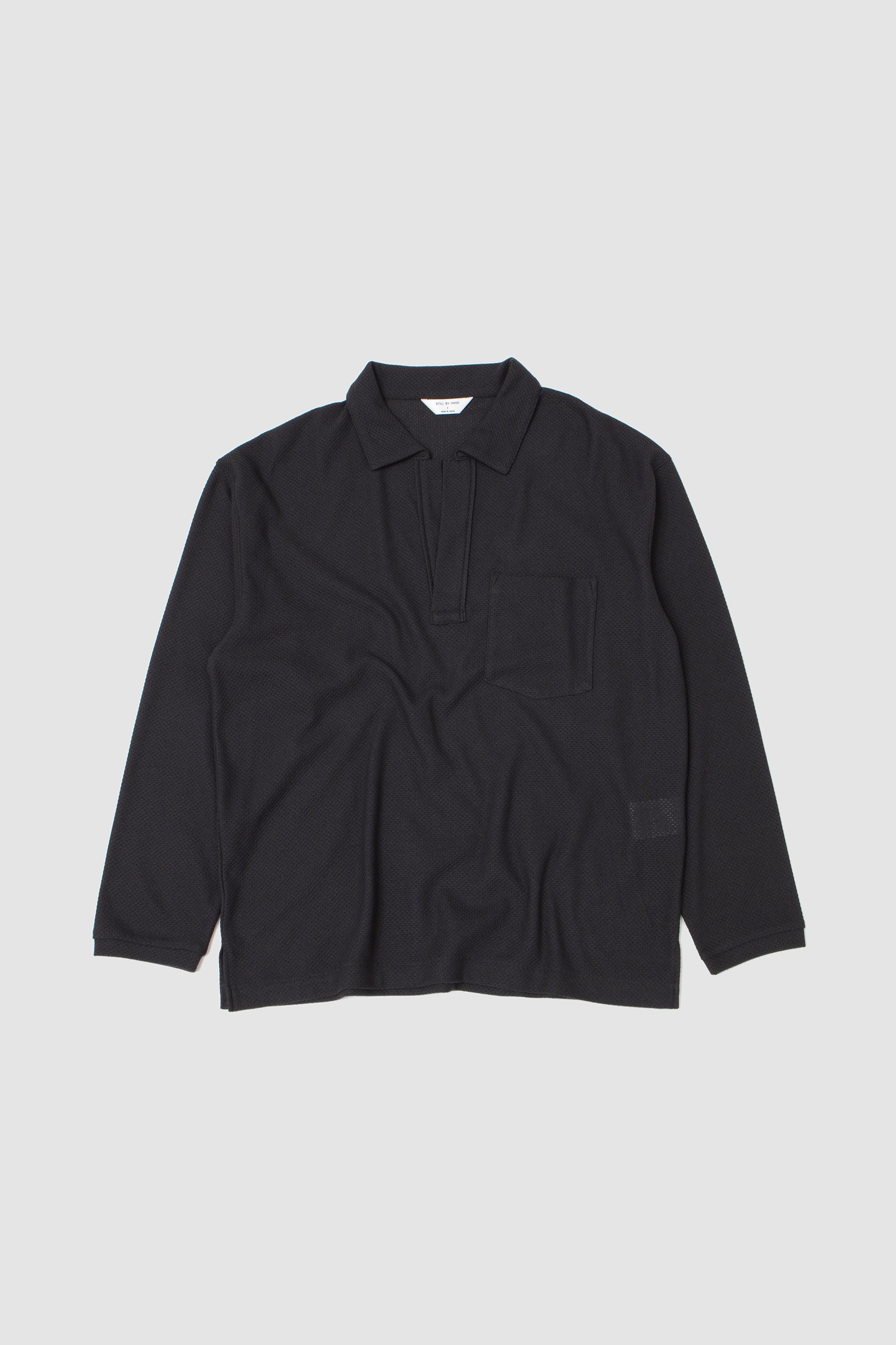Moss Stitch Skipper Shirt Charcoal