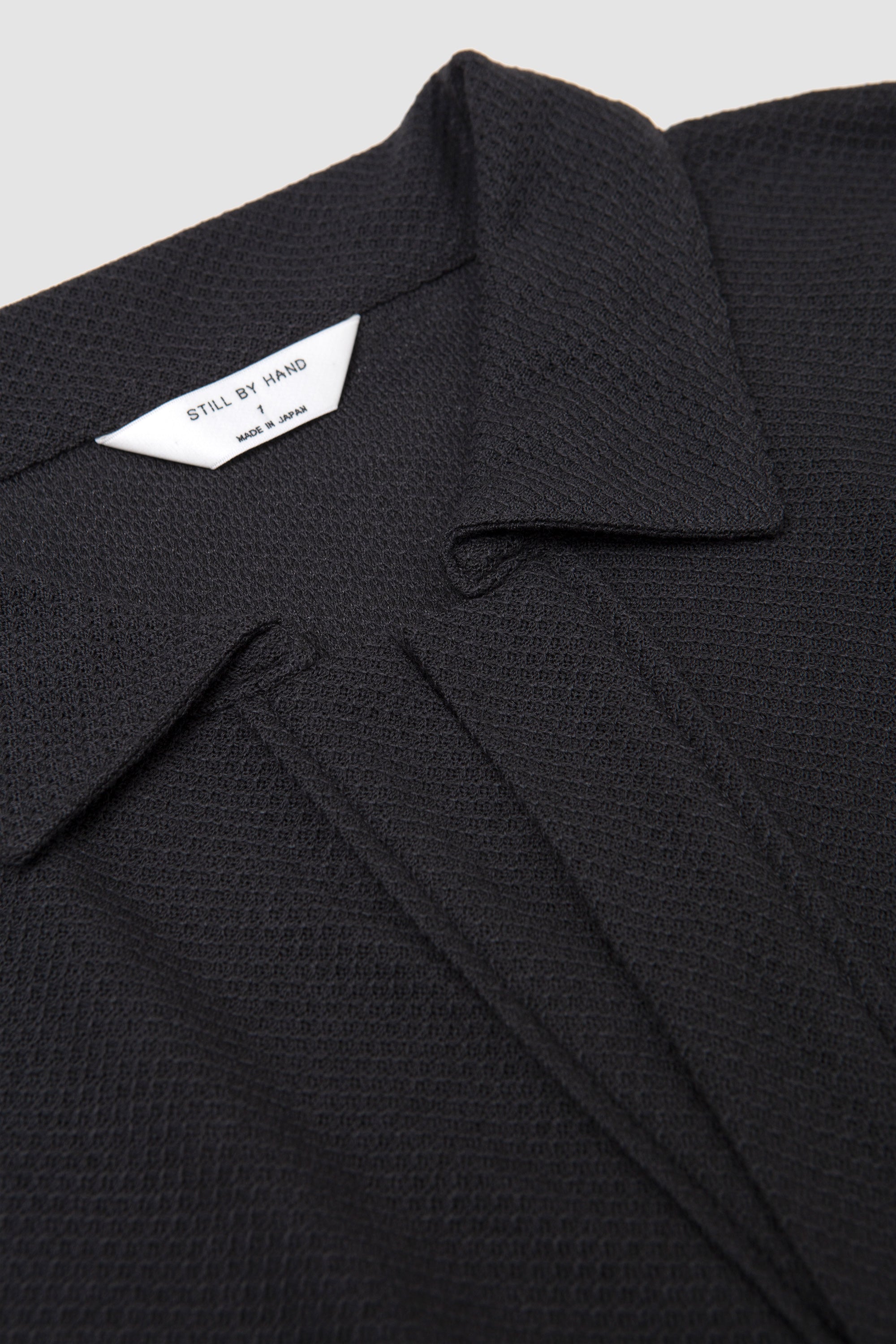 Moss Stitch Skipper Shirt Charcoal_2