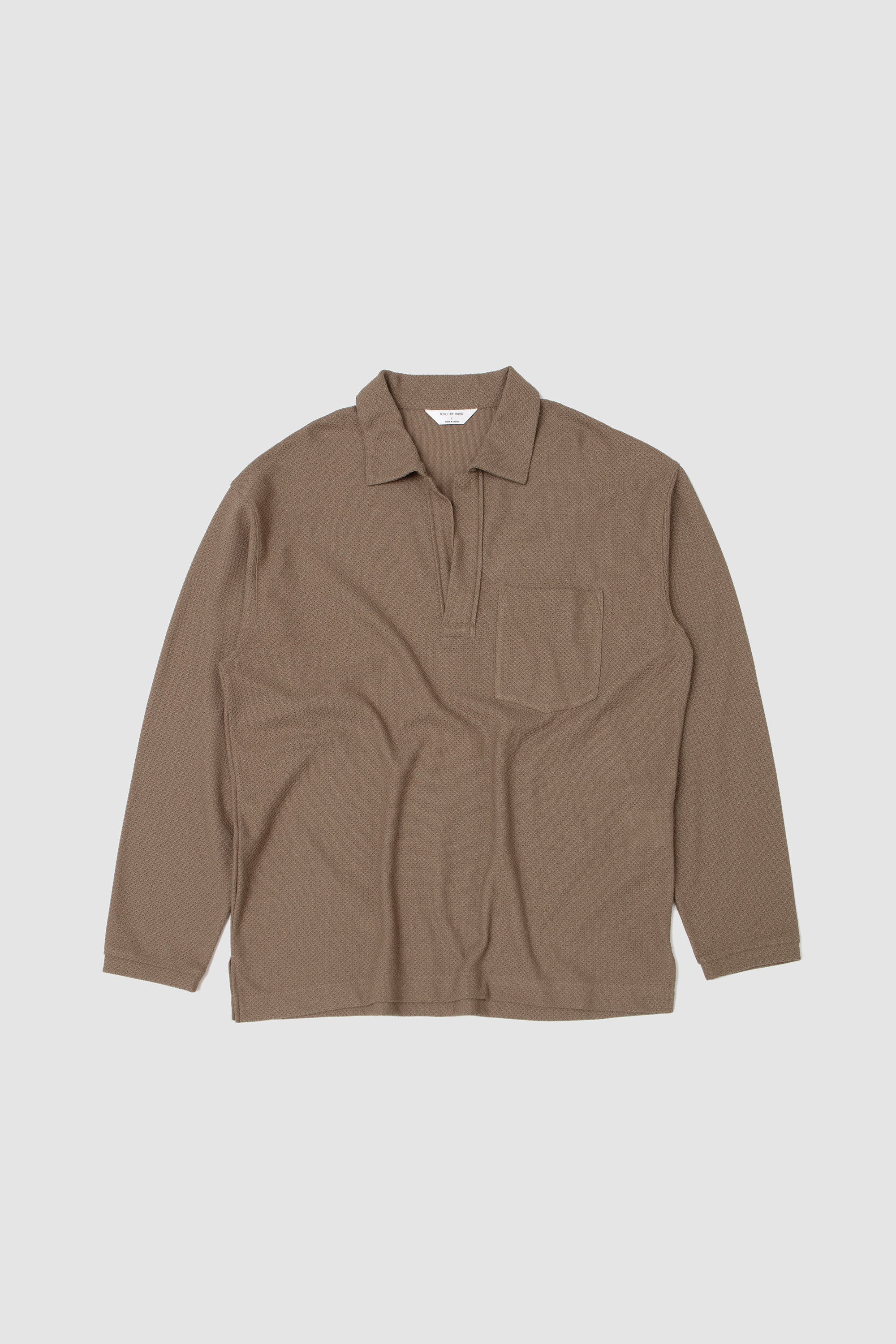 Moss Stitch Skipper Shirt Khaki_1