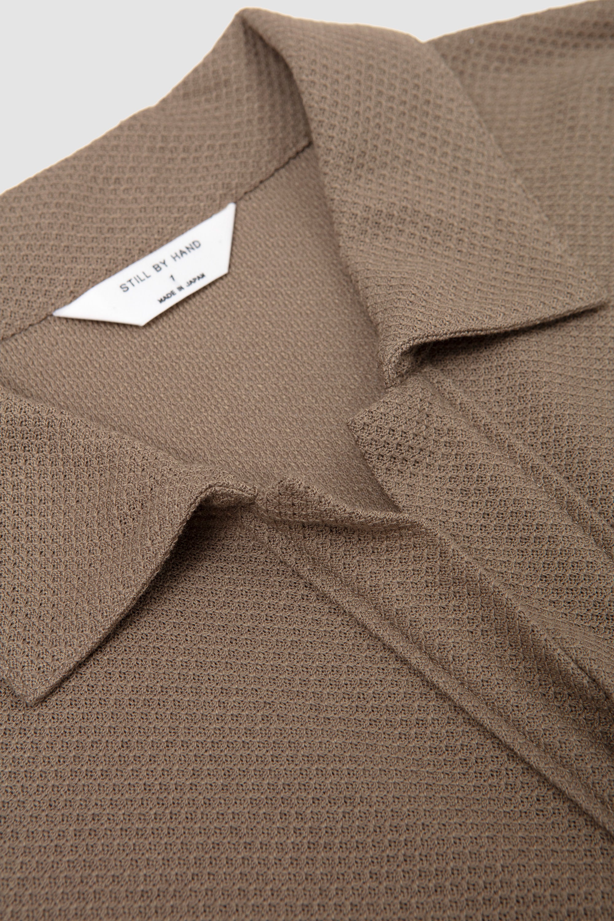 Moss Stitch Skipper Shirt Khaki_2