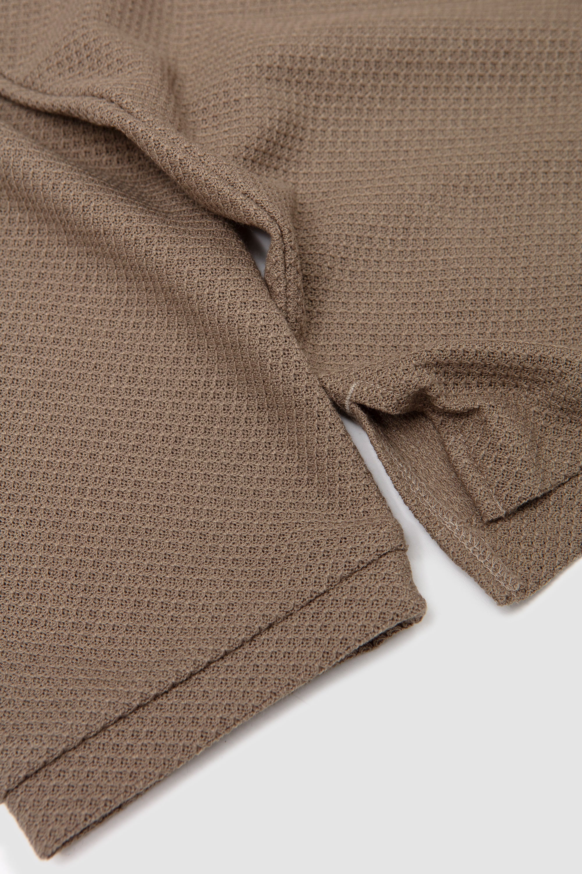 Moss Stitch Skipper Shirt Khaki_3