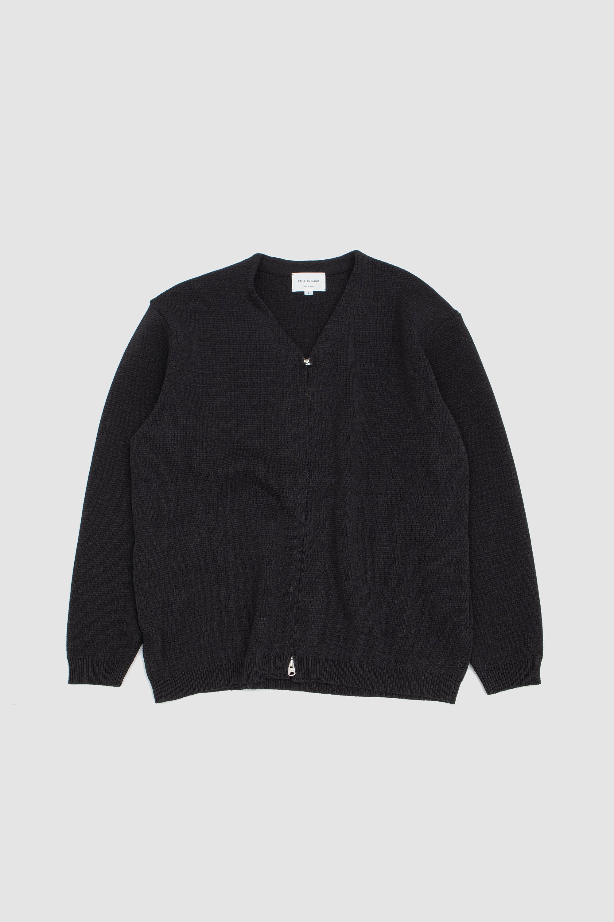 Paper Mixed Zip-Up Cardigan Ink Black