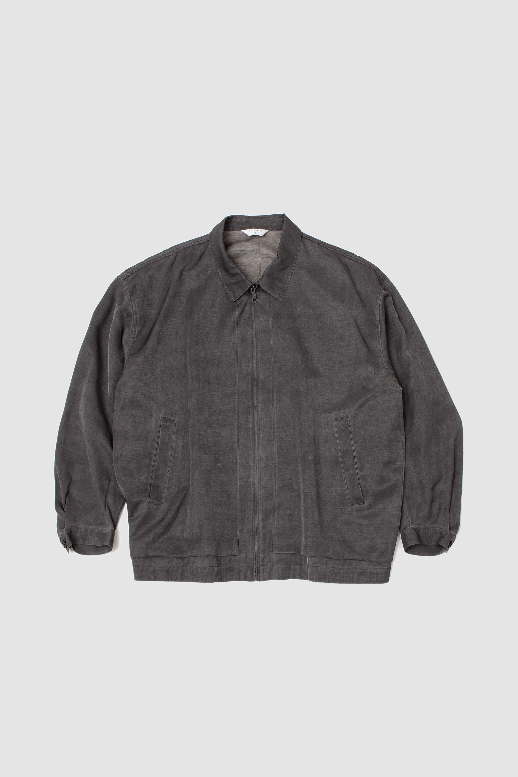 Pigment Print Zip Up Blouson Dusty Grey