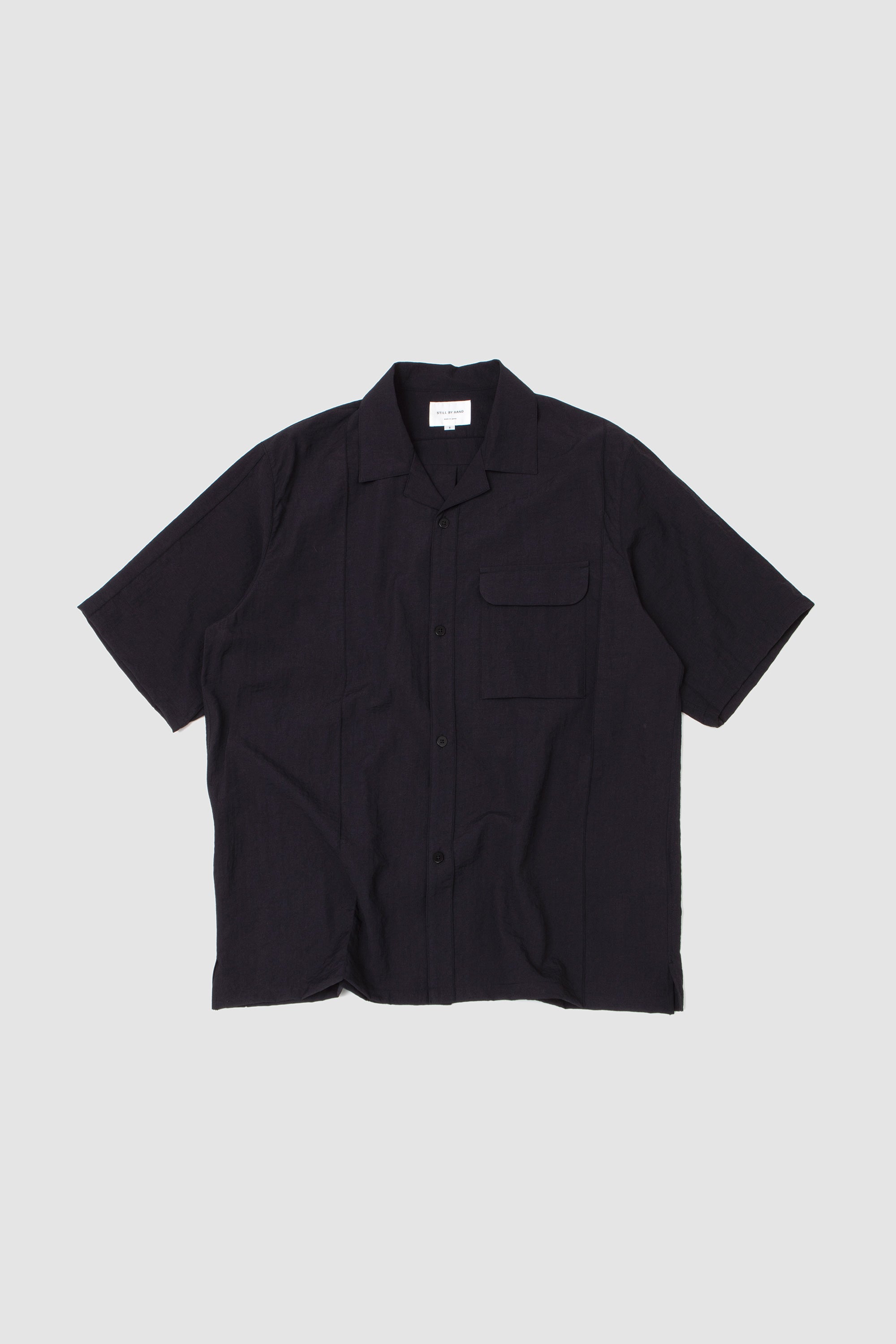 Pin Tuck Half Sleeve Shirt Black