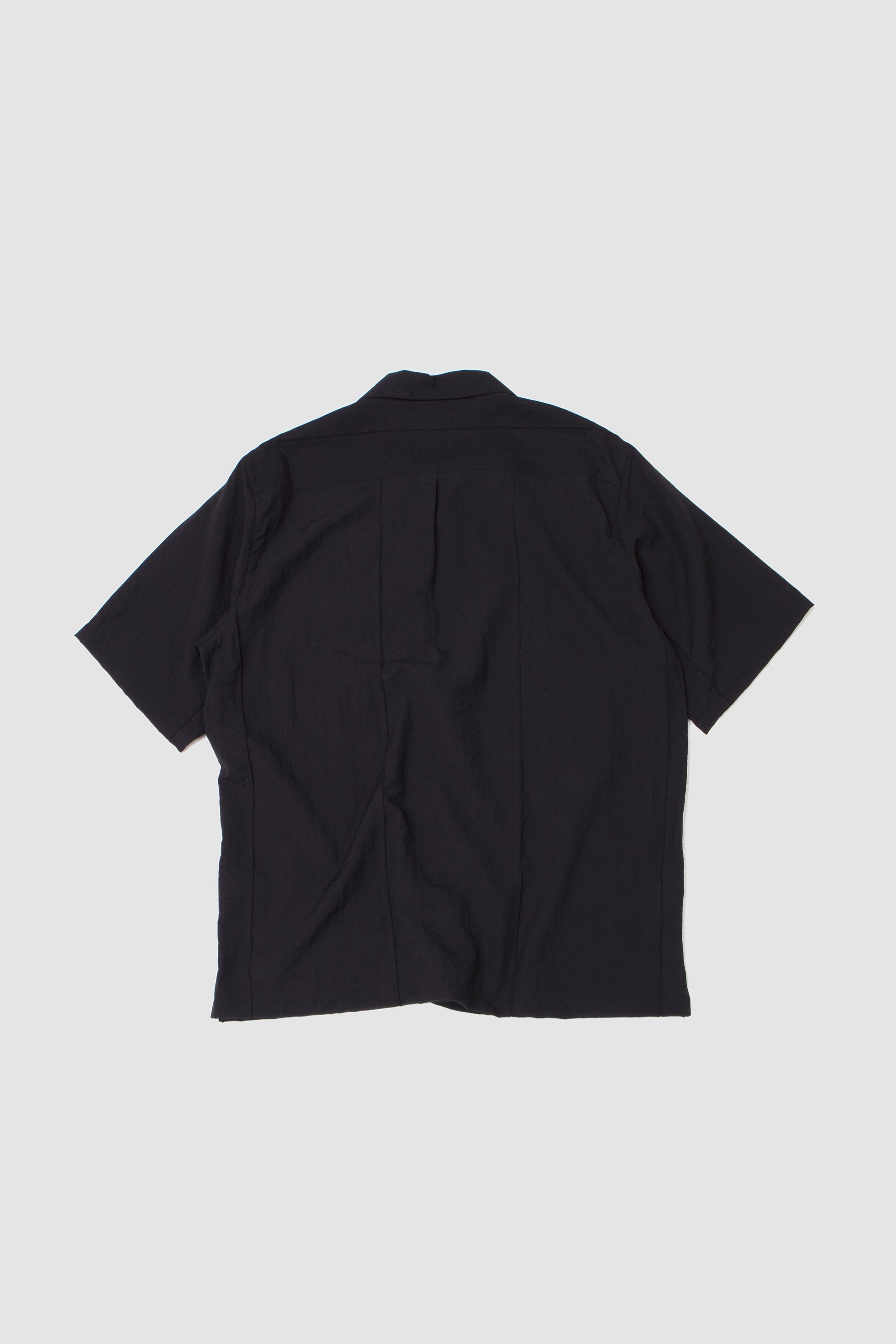 Pin Tuck Half Sleeve Shirt Black_4