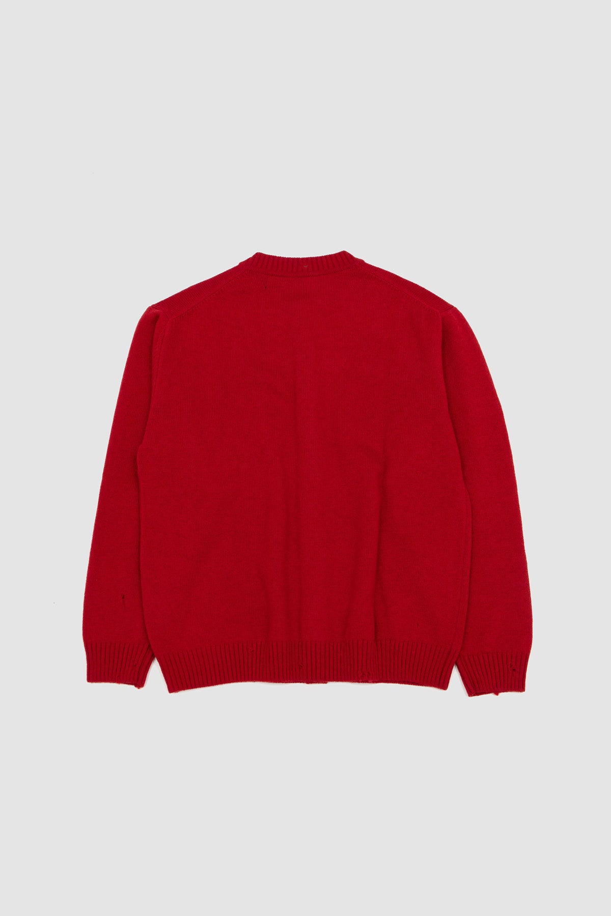 Punched Shetland Cardigan Vermillon Red_4