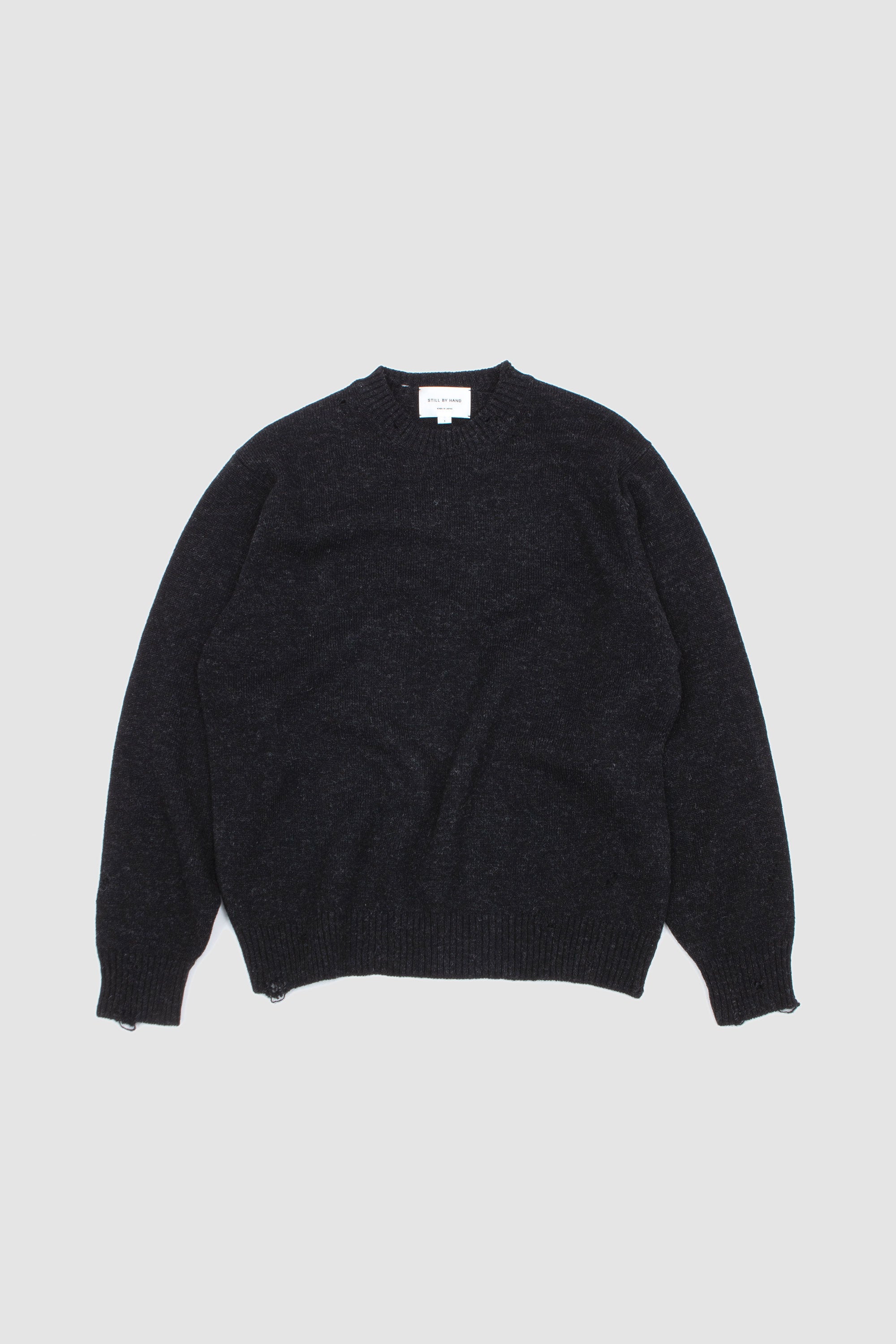 Punched Shetland Sweater Dark Charcoal_1