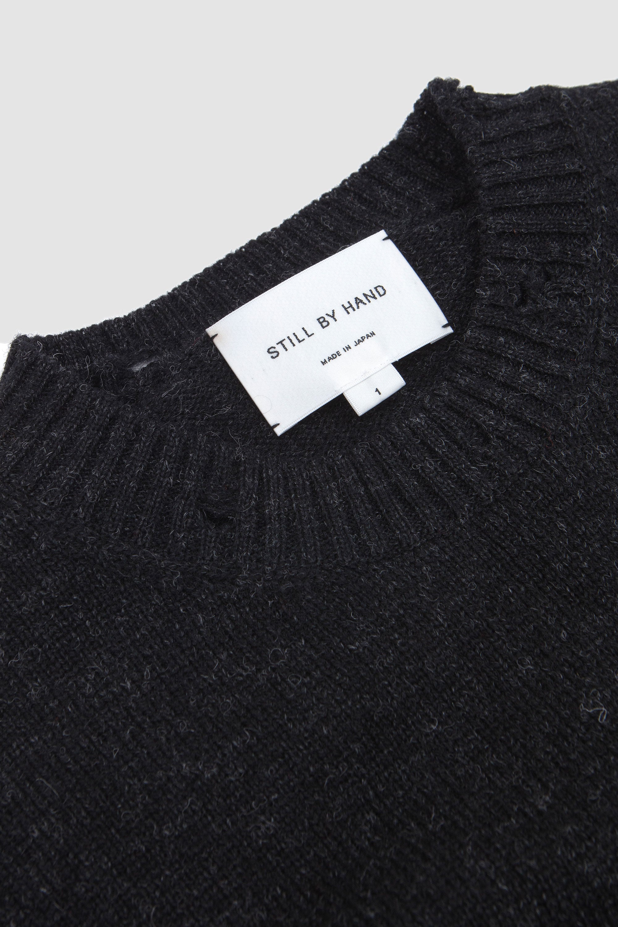 Punched Shetland Sweater Dark Charcoal