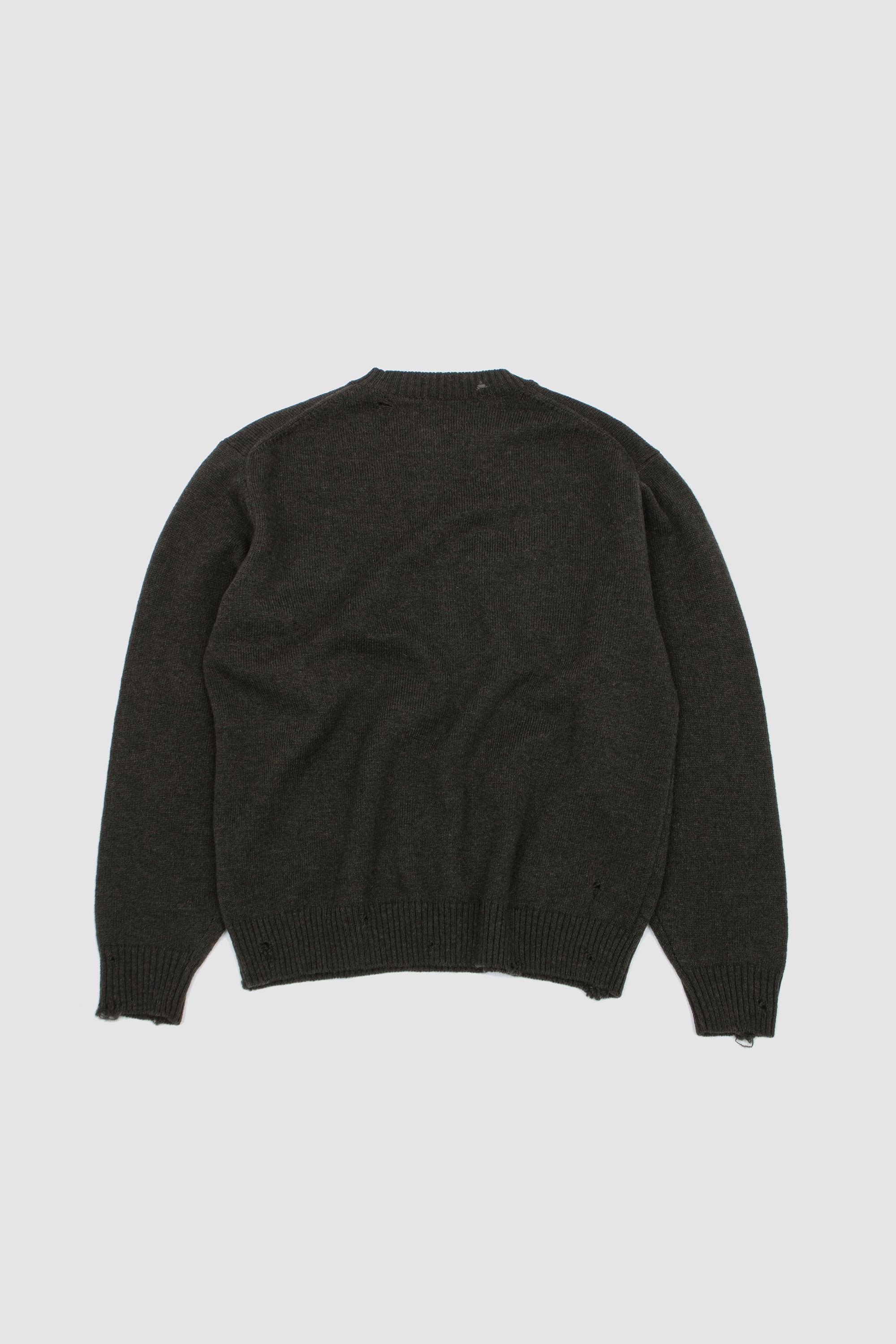 Punched Shetland Sweater Khaki Green_4