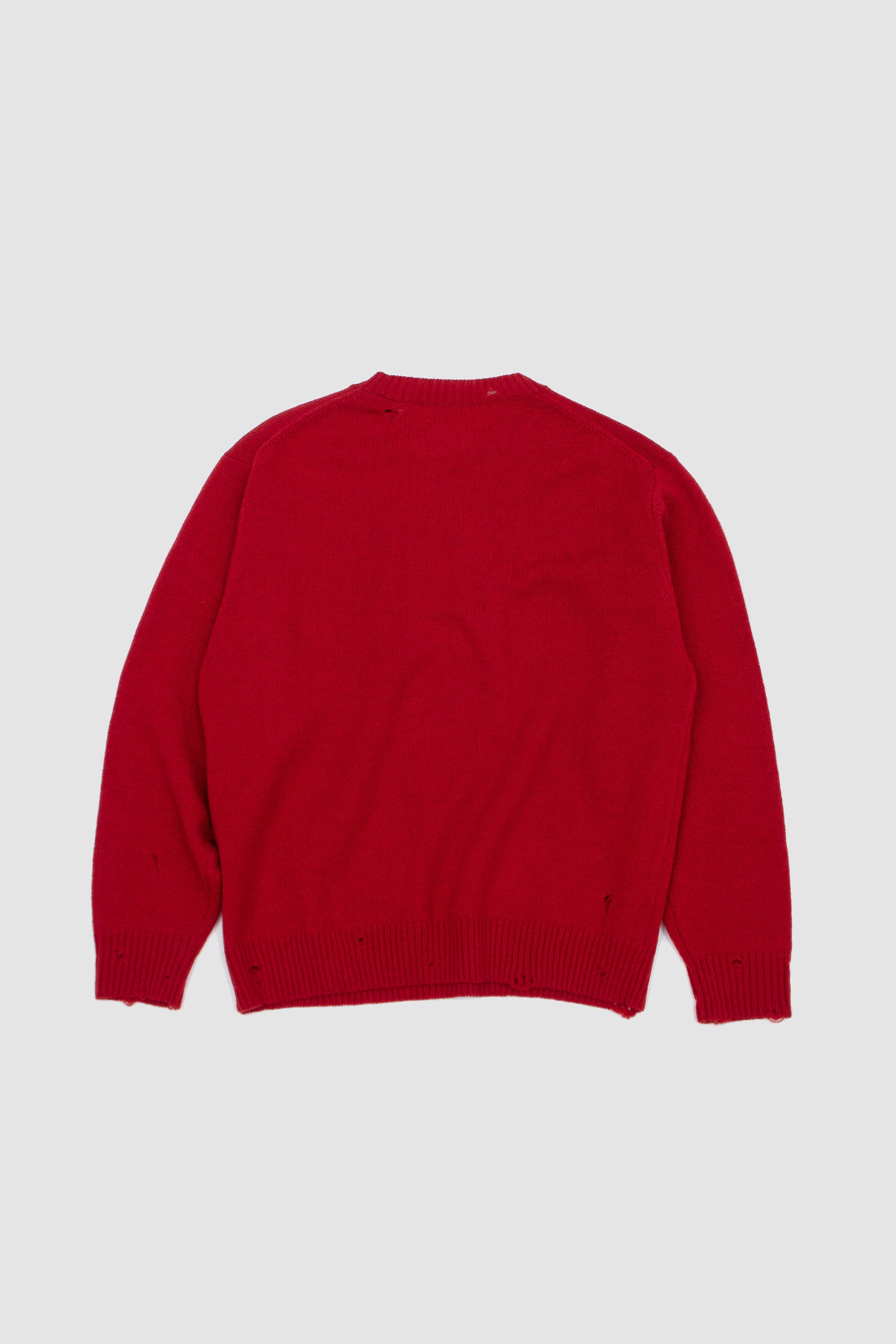 Punched Shetland Sweater Vermilion Red_4