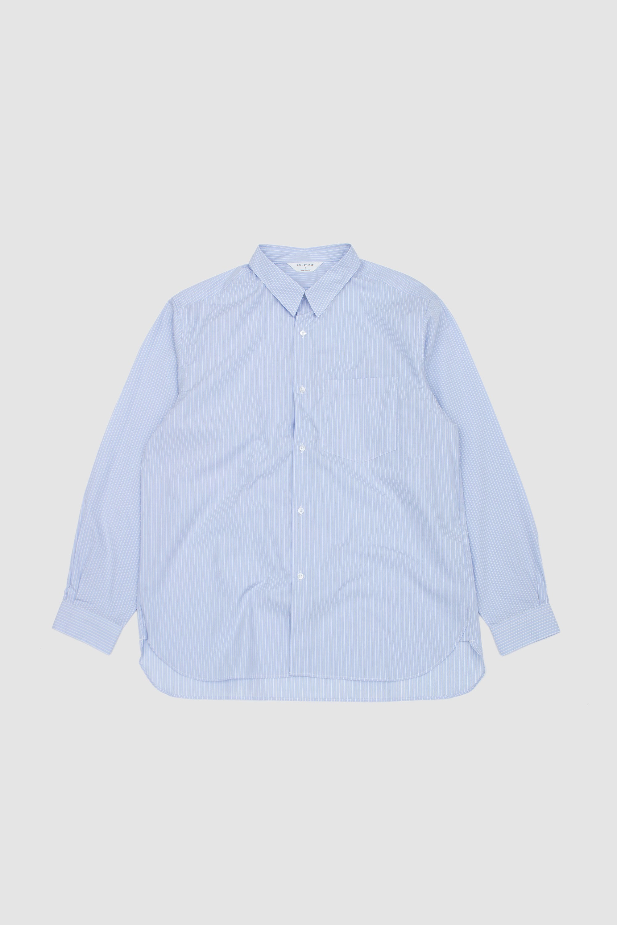 Regular Collar Shirt Blue Stripe