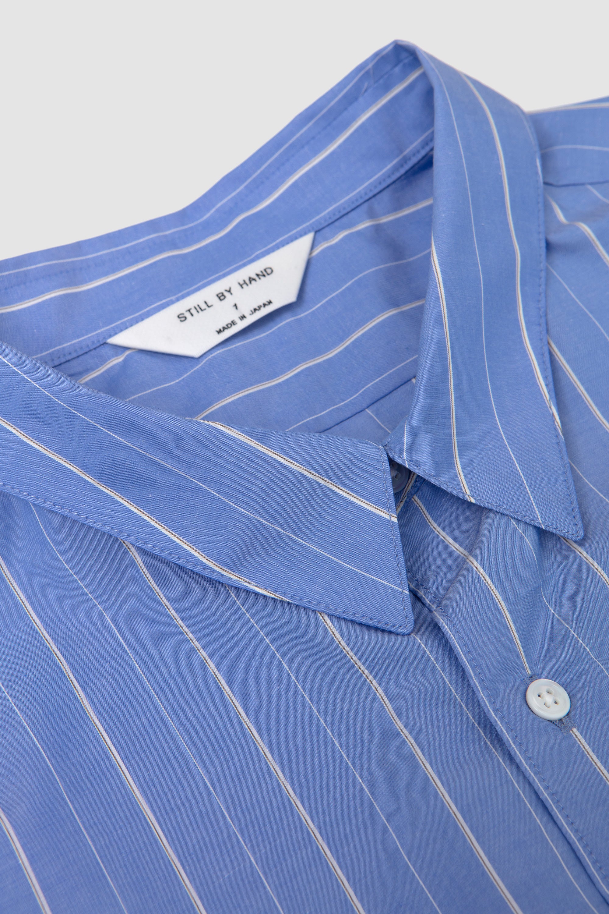 Regular Collar Shirt Blue Stripe_2
