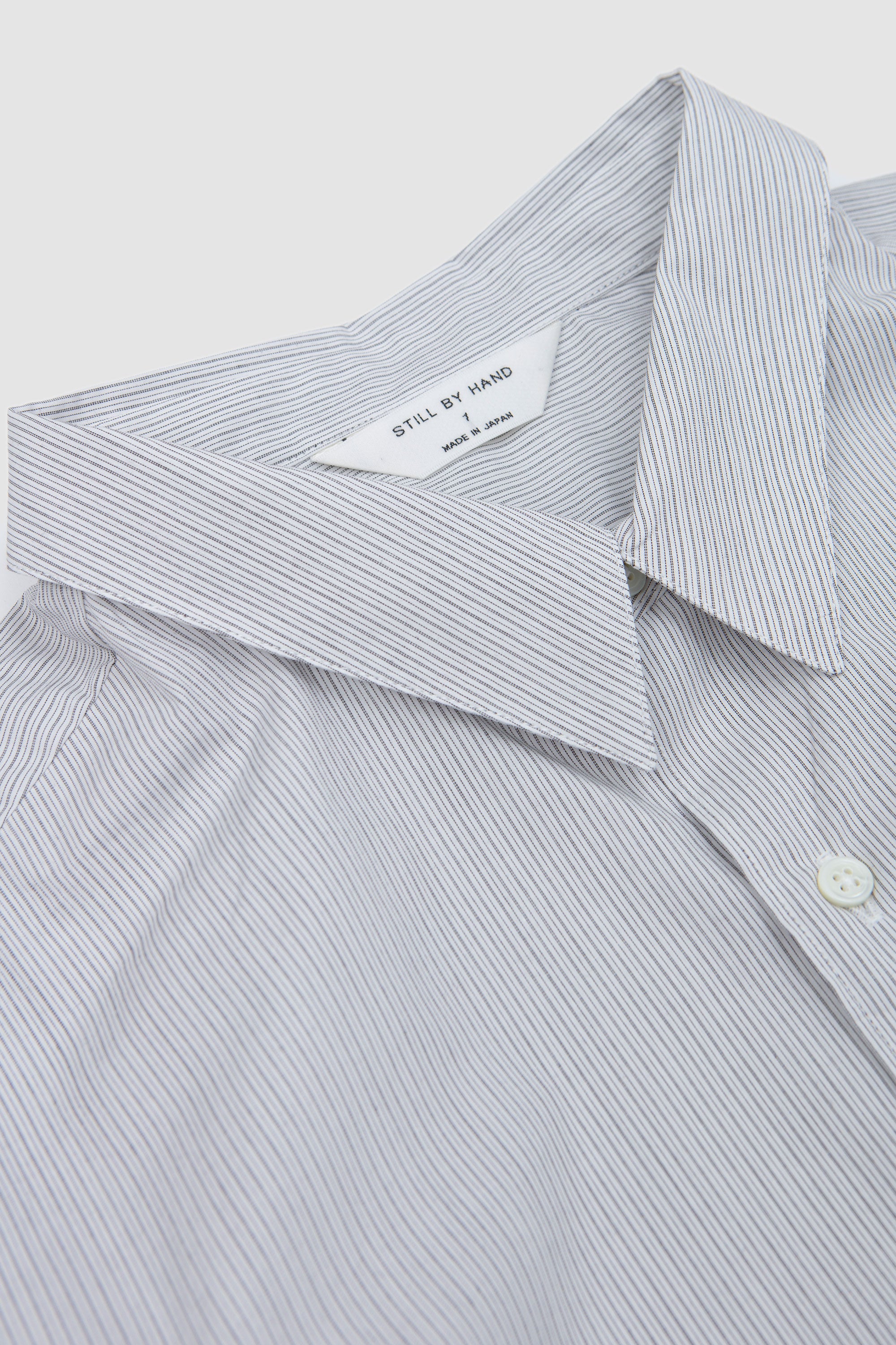Regular Collar Shirt Grey Stripe