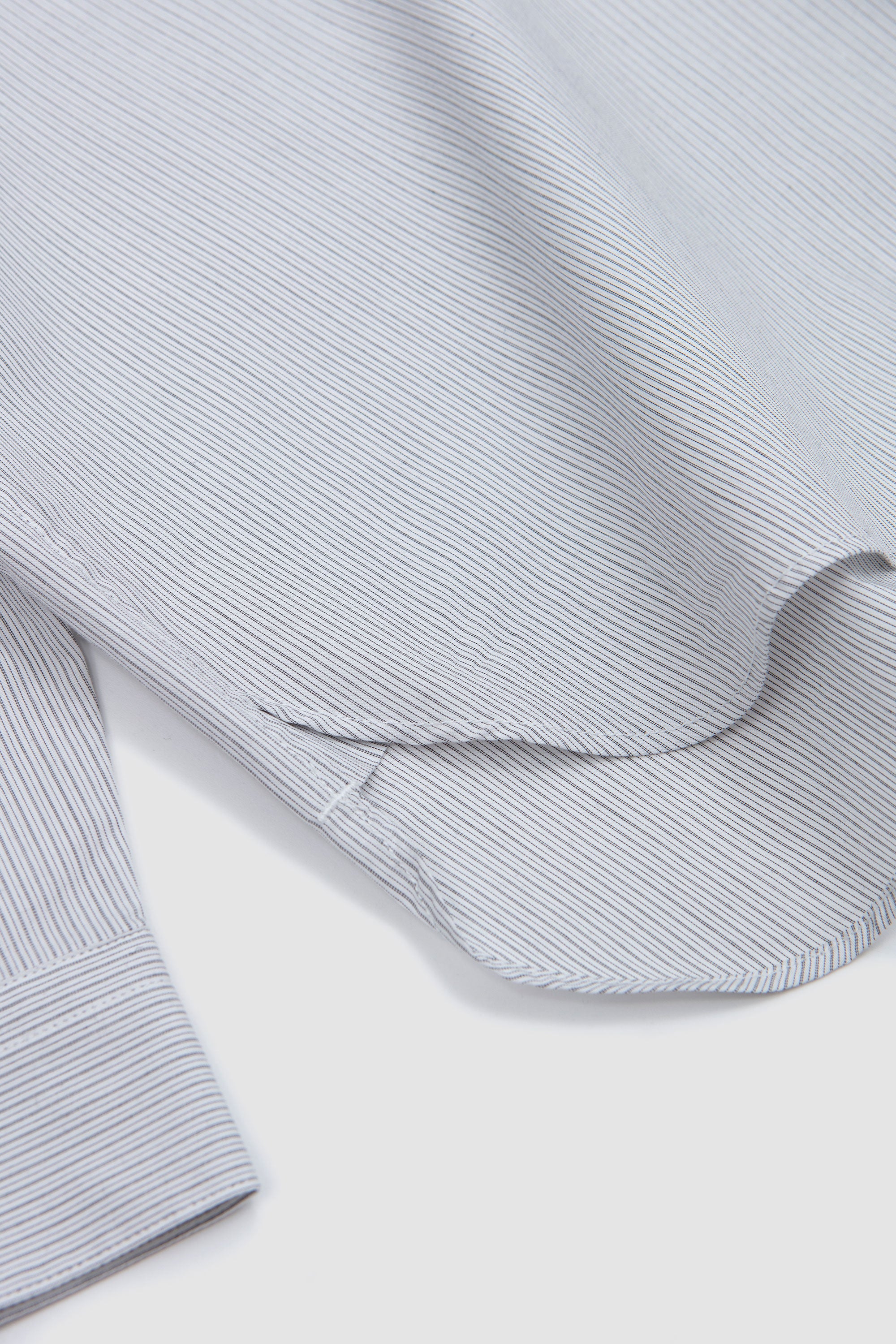 Regular Collar Shirt Grey Stripe