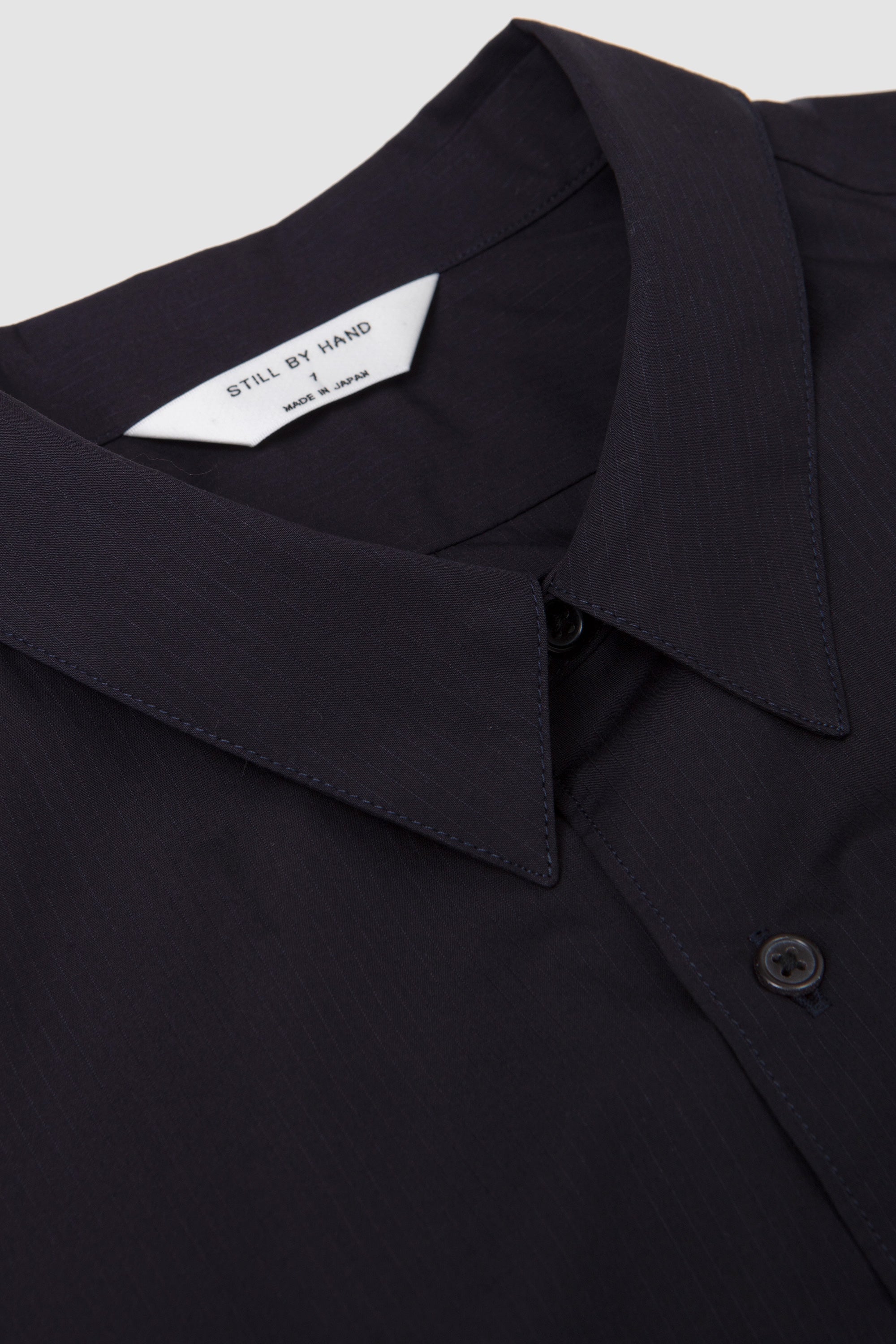 Regular Collar Shirt Navy Stripe_2