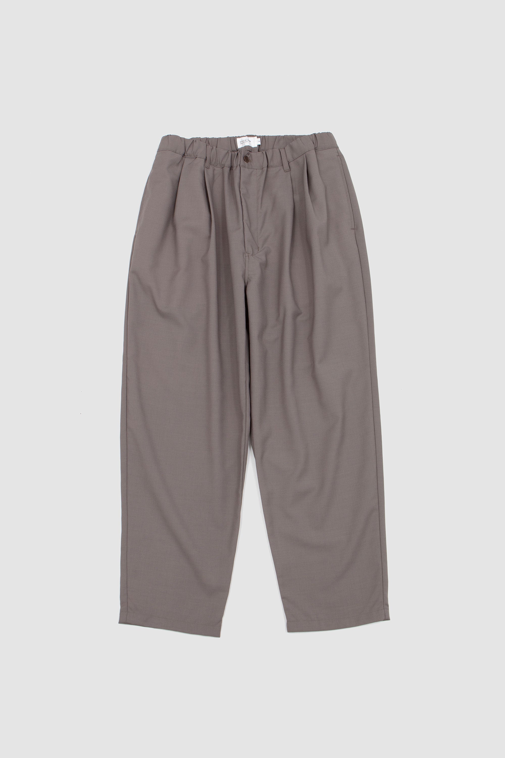 SPORTIVO [Super fine tropical wool two-tuck slacks top brown check]
