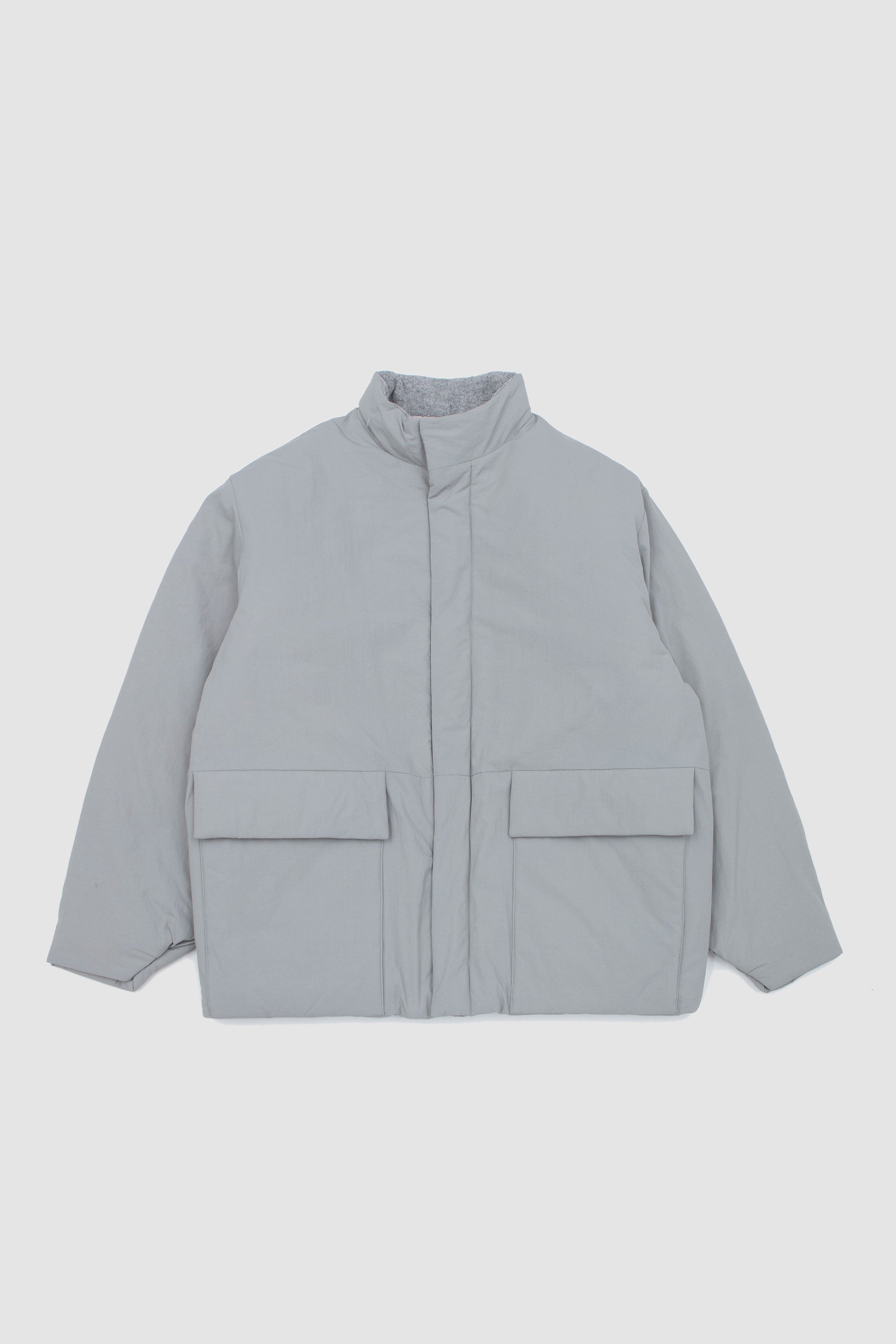 Round Puffy Blouson Ice Grey