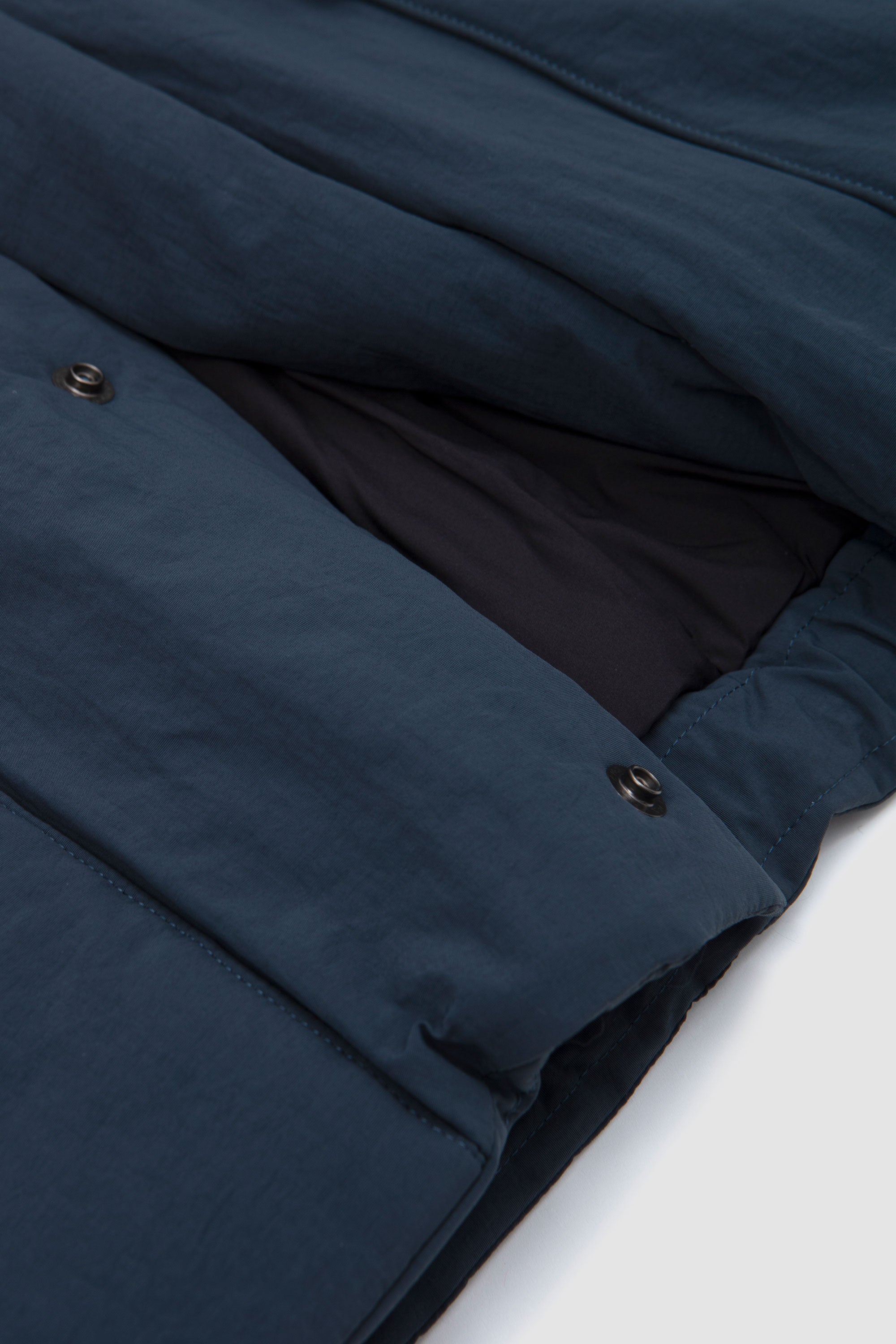 Round Puffy Blouson Teal Blue