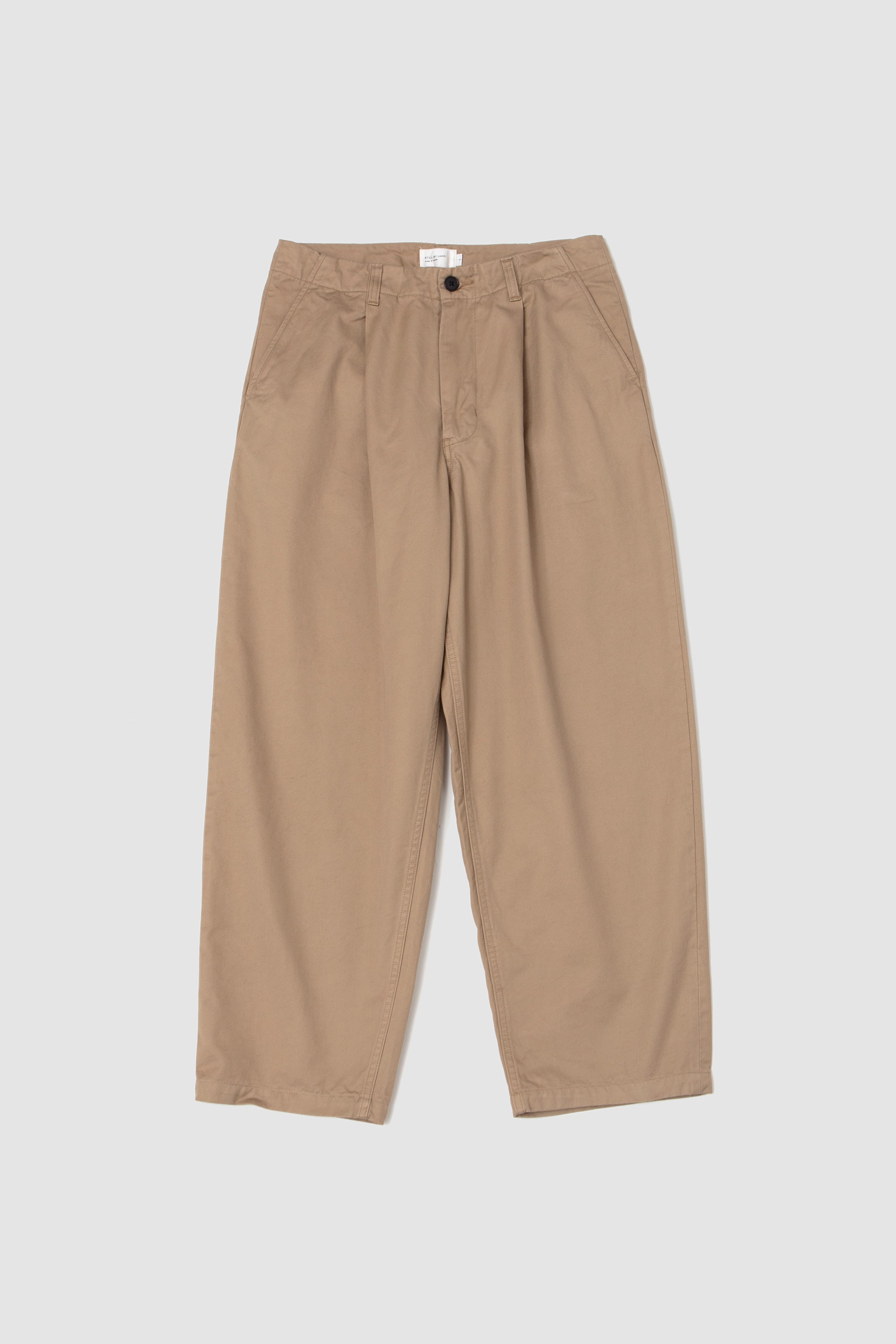 Selvedge 1 Pleat Pants Beige
