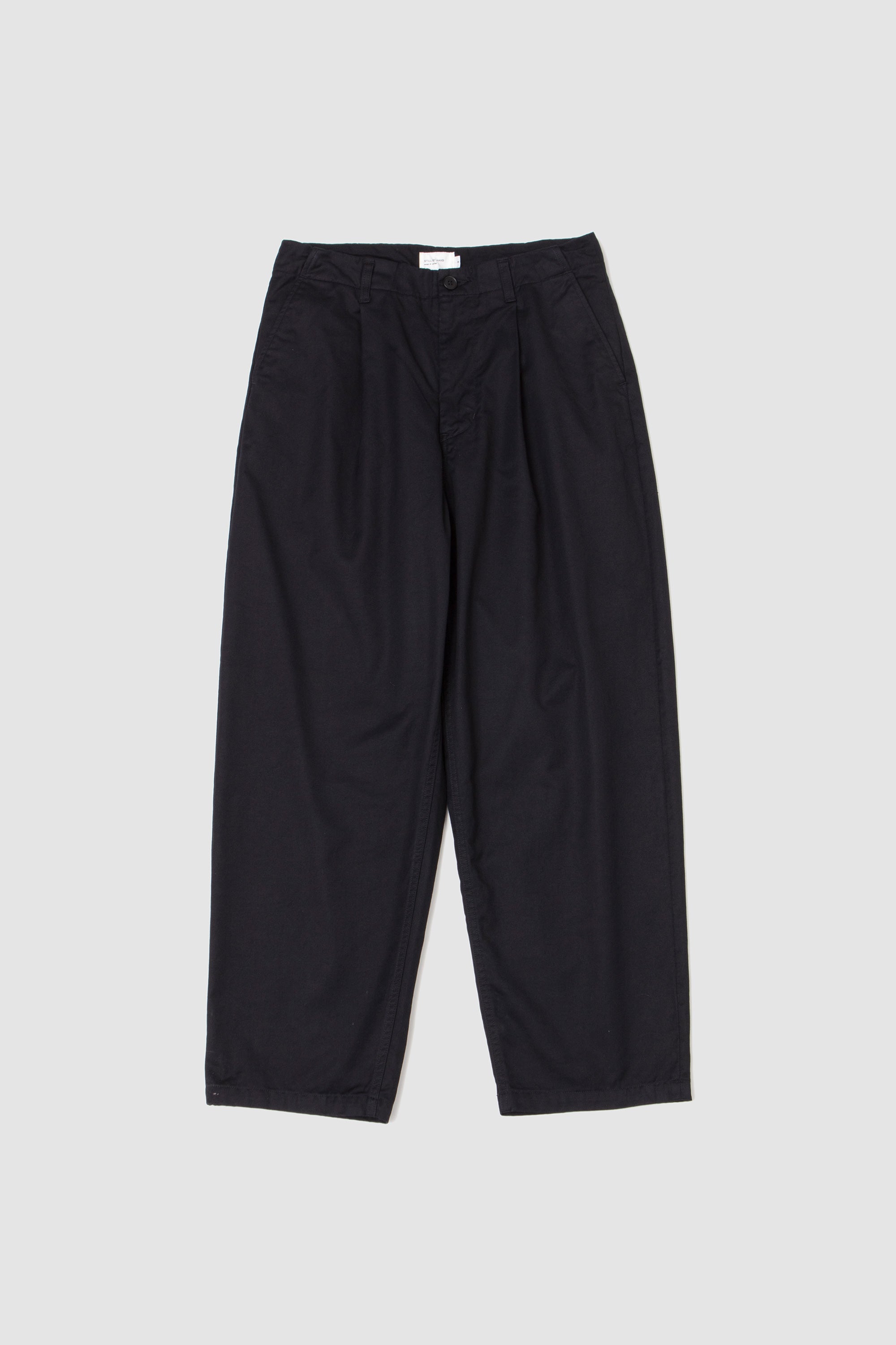 Selvedge 1 Pleat Pants Black Navy