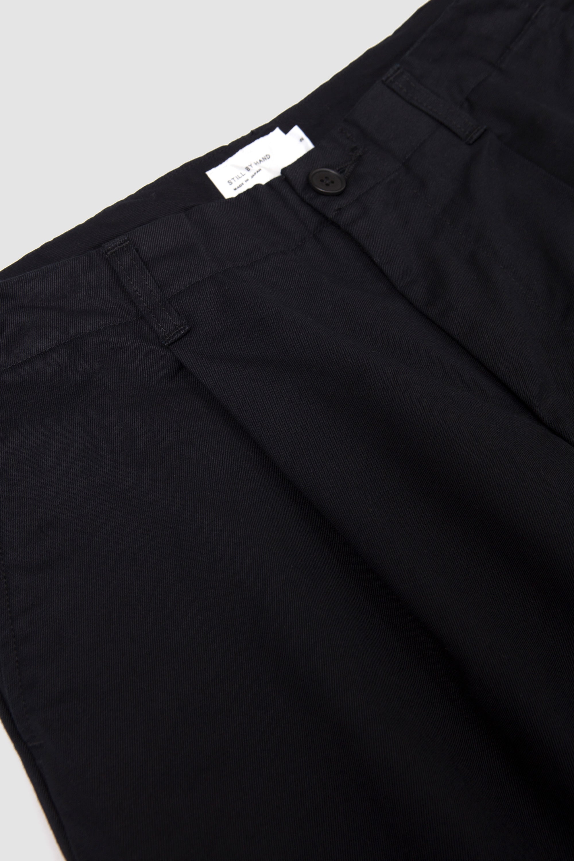 Selvedge 1 Pleat Pants Black Navy