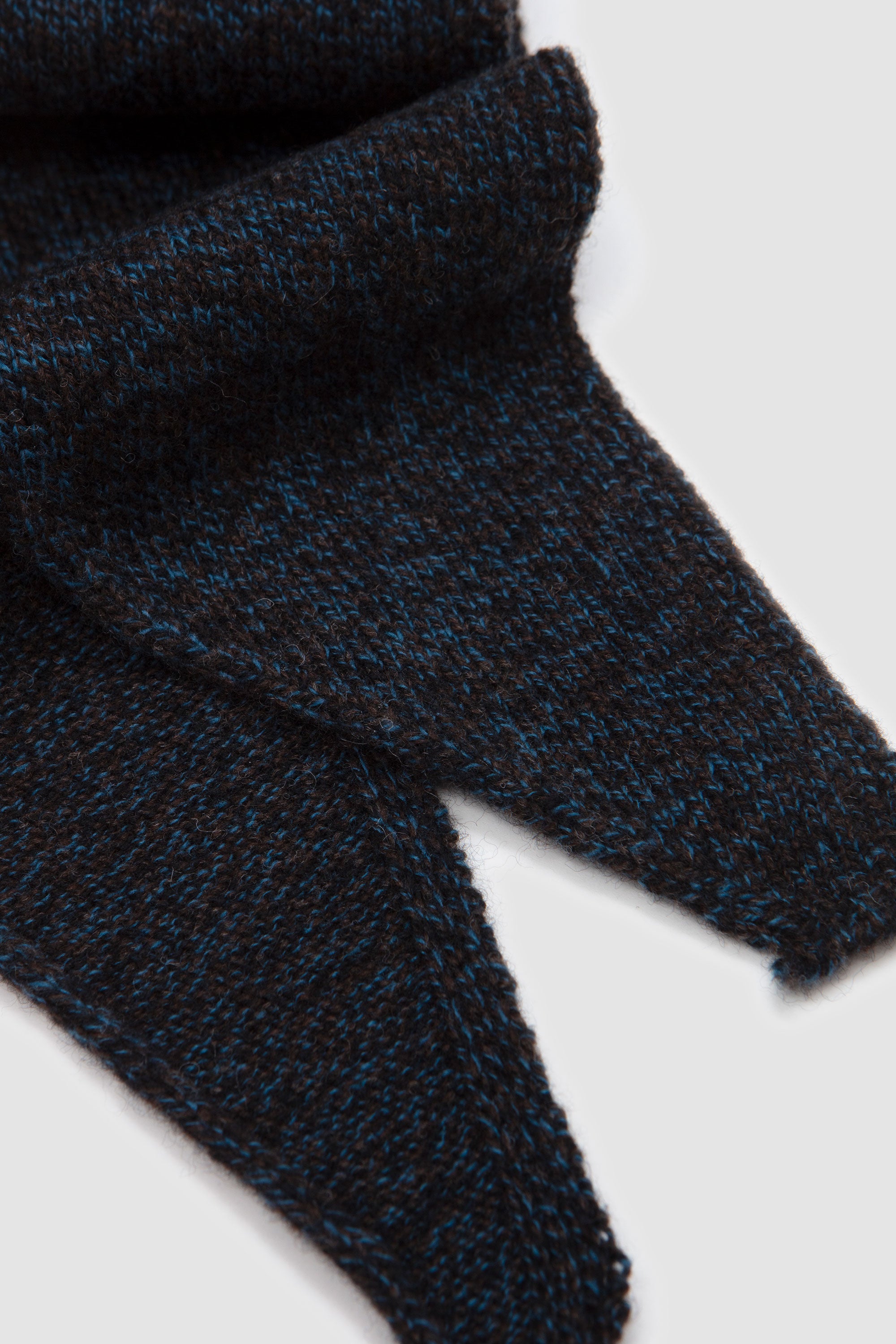 Shoulder Stole Wool Yarn Melange Blue_3
