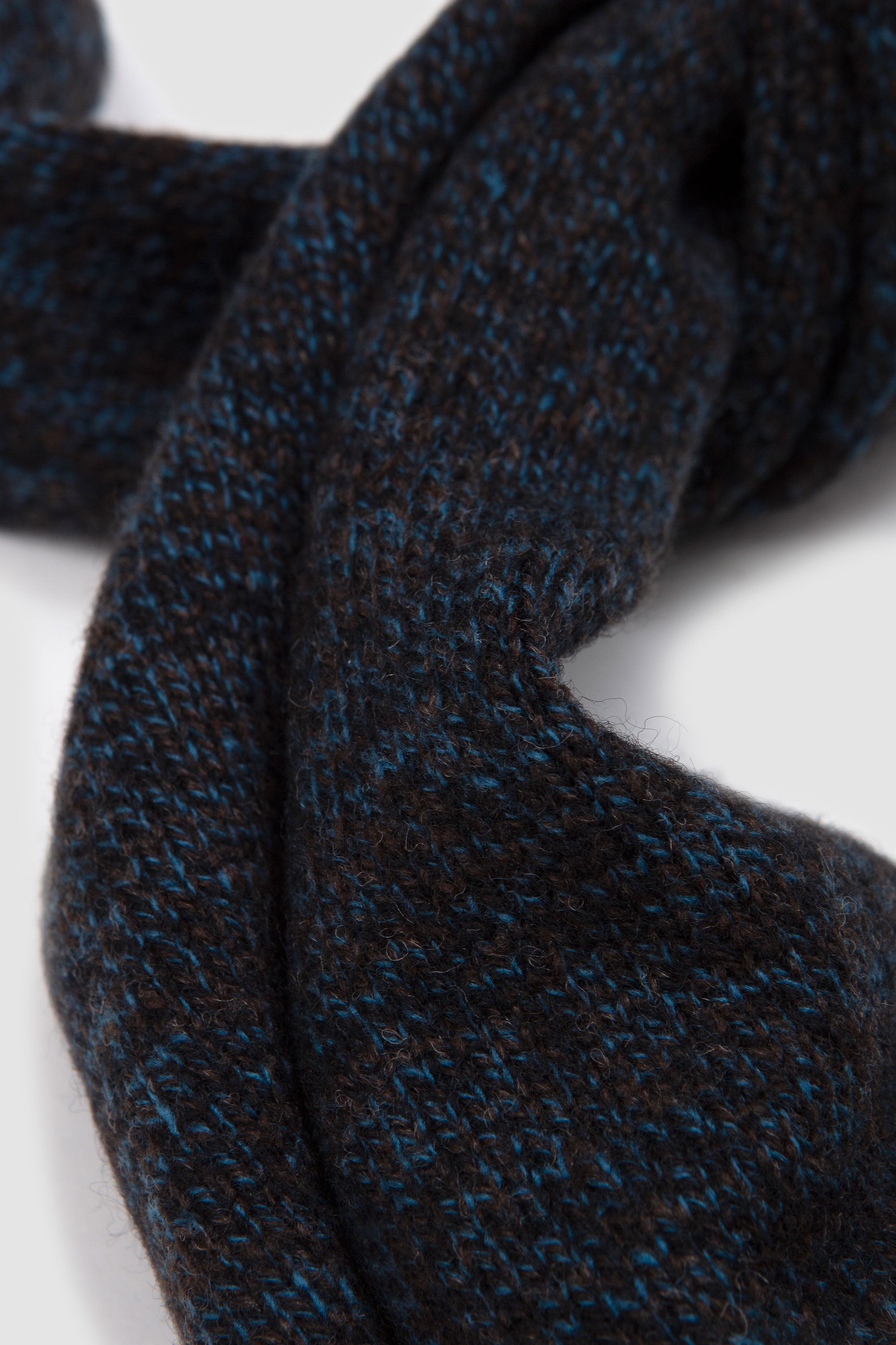 Shoulder Stole Wool Yarn Melange Blue_4