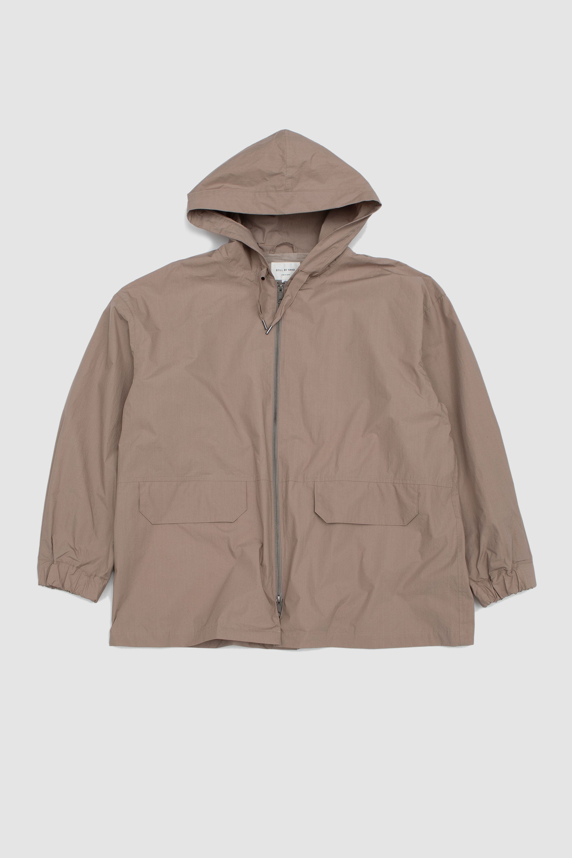 Silicone Coated Hooded Coat Mocha Beige