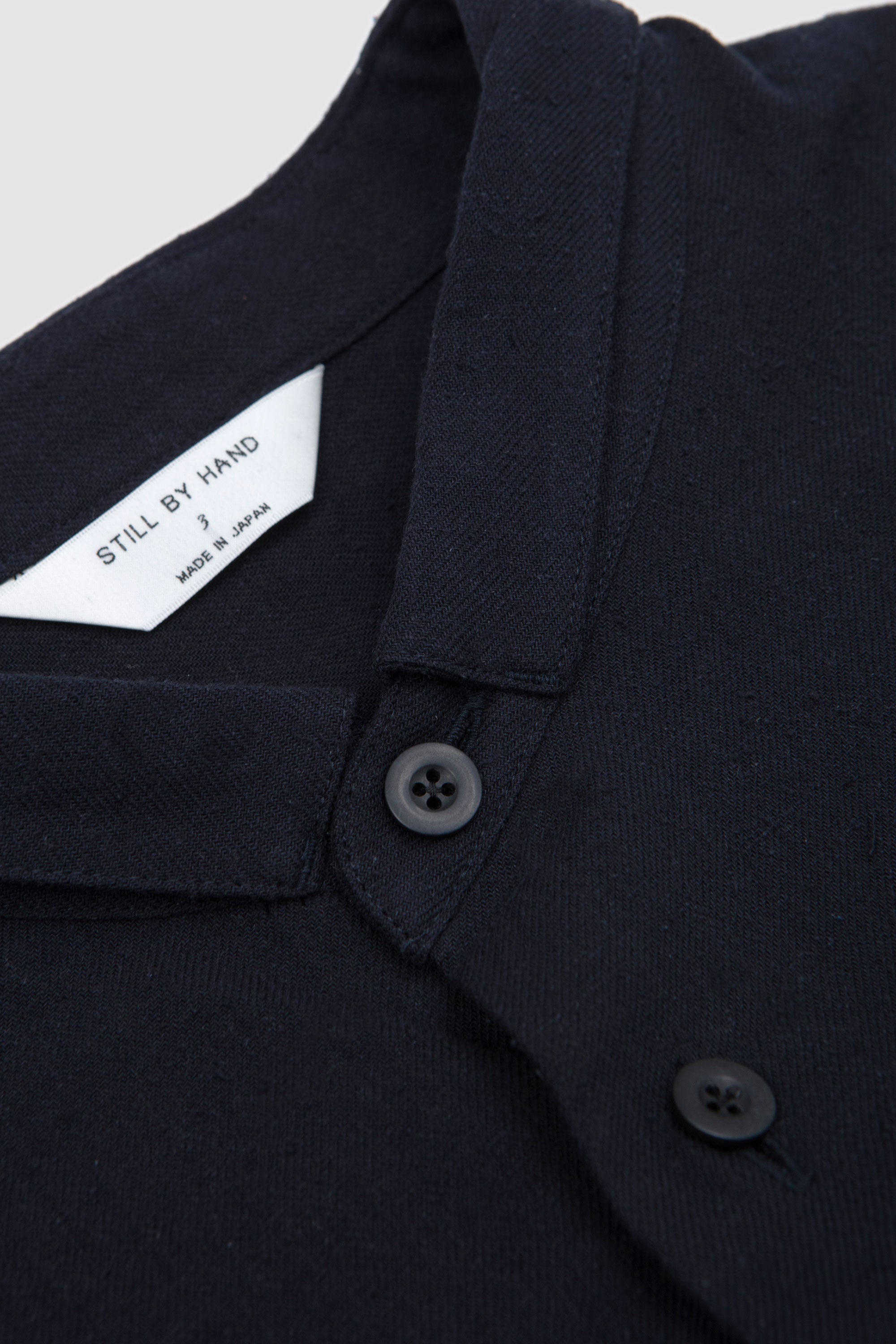 Silk Nep Twill Shirt Black Navy