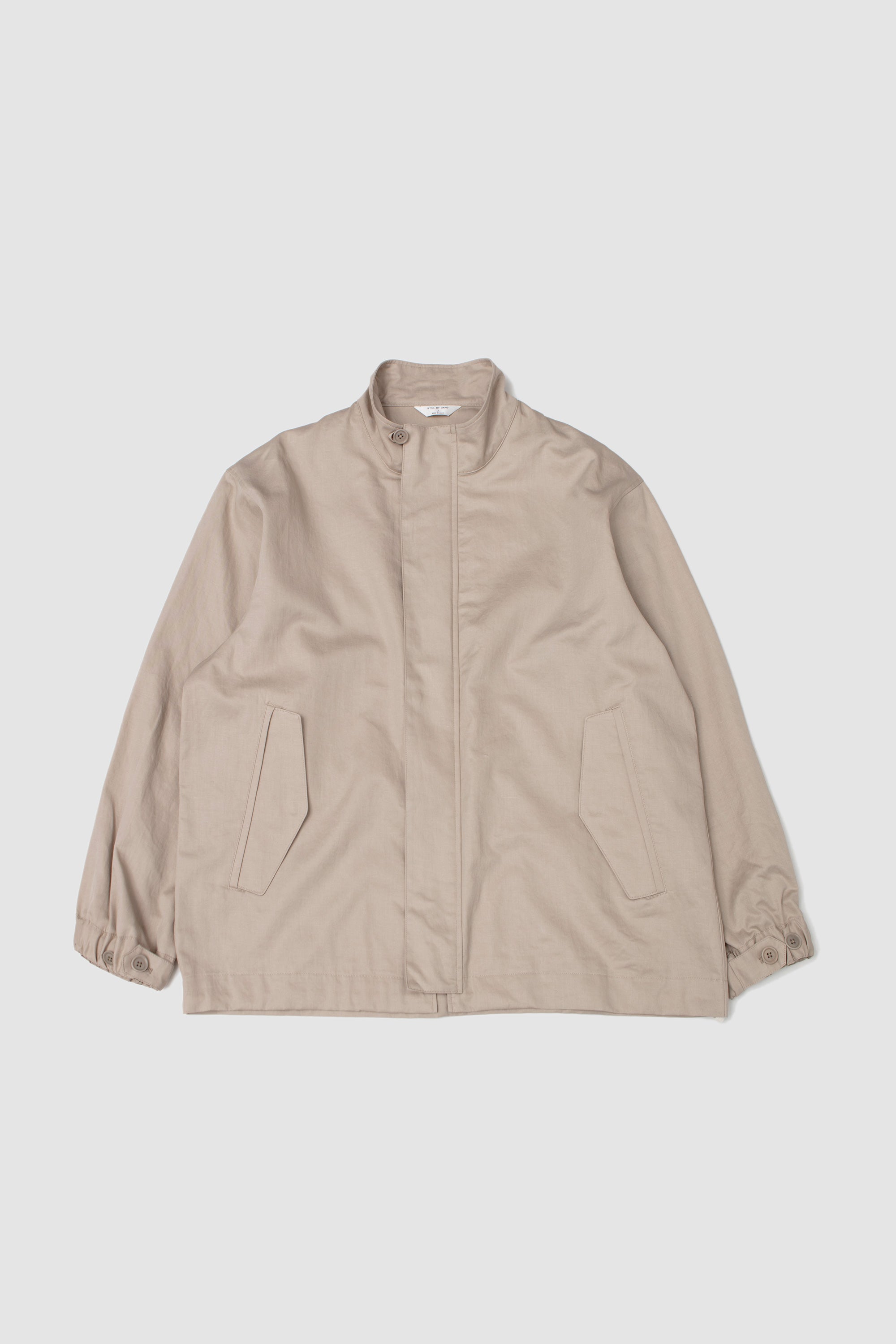 Stand Collar Blouson Taupe_1