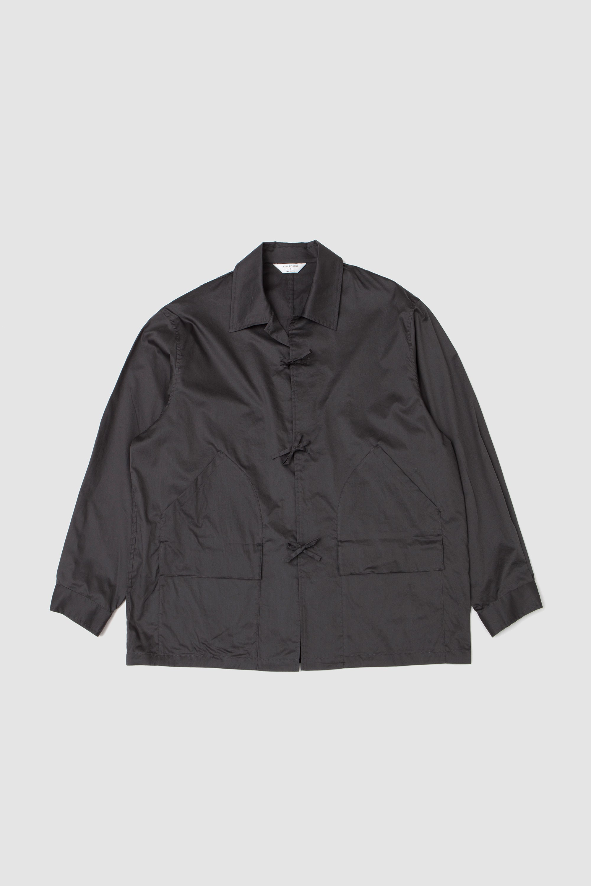 String Front Over Shirt Blue Charcoal_1