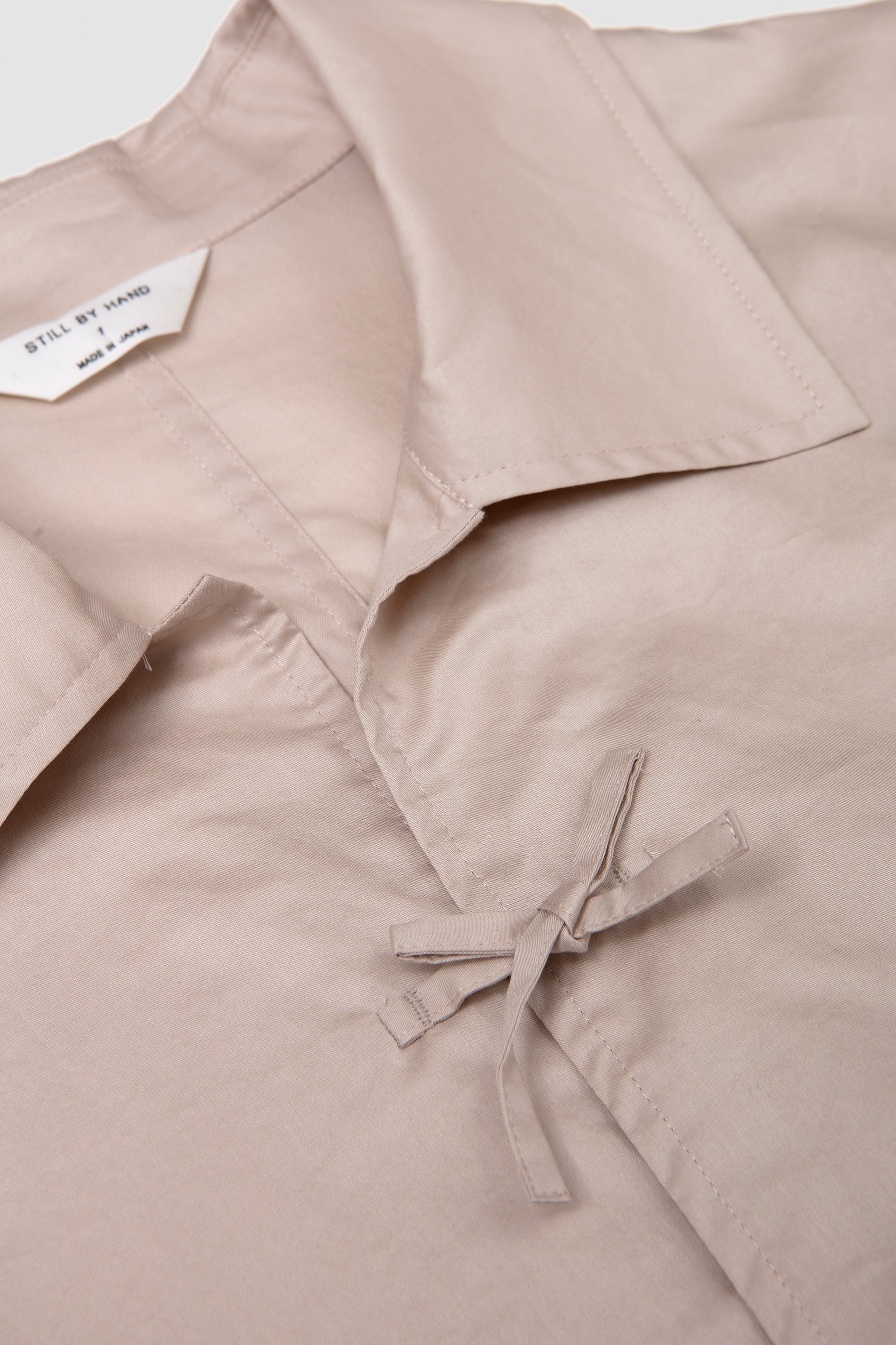 String Front Over Shirt Pink Beige_2