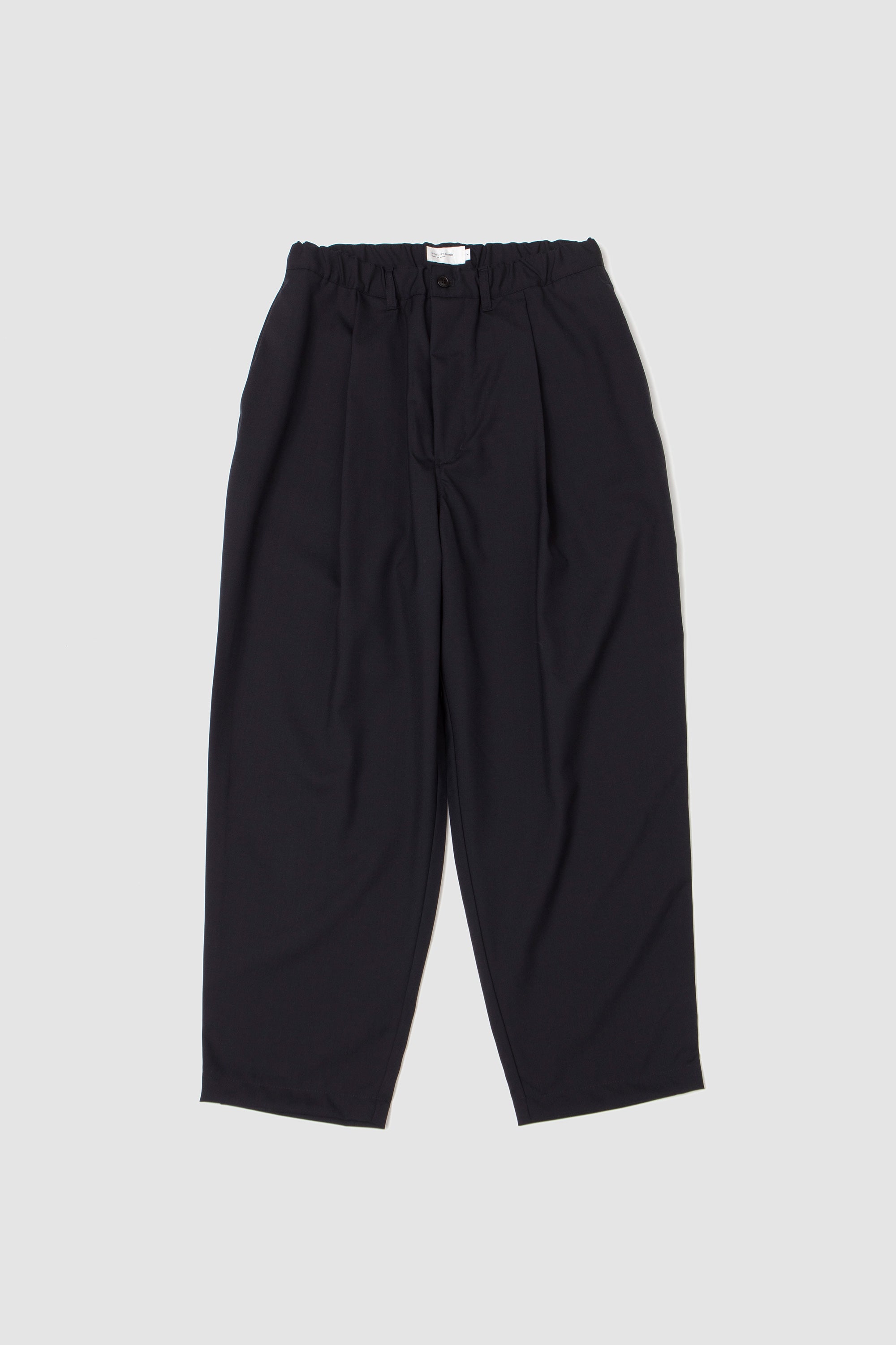 Summer Wool Wide Pants Black Navy_1