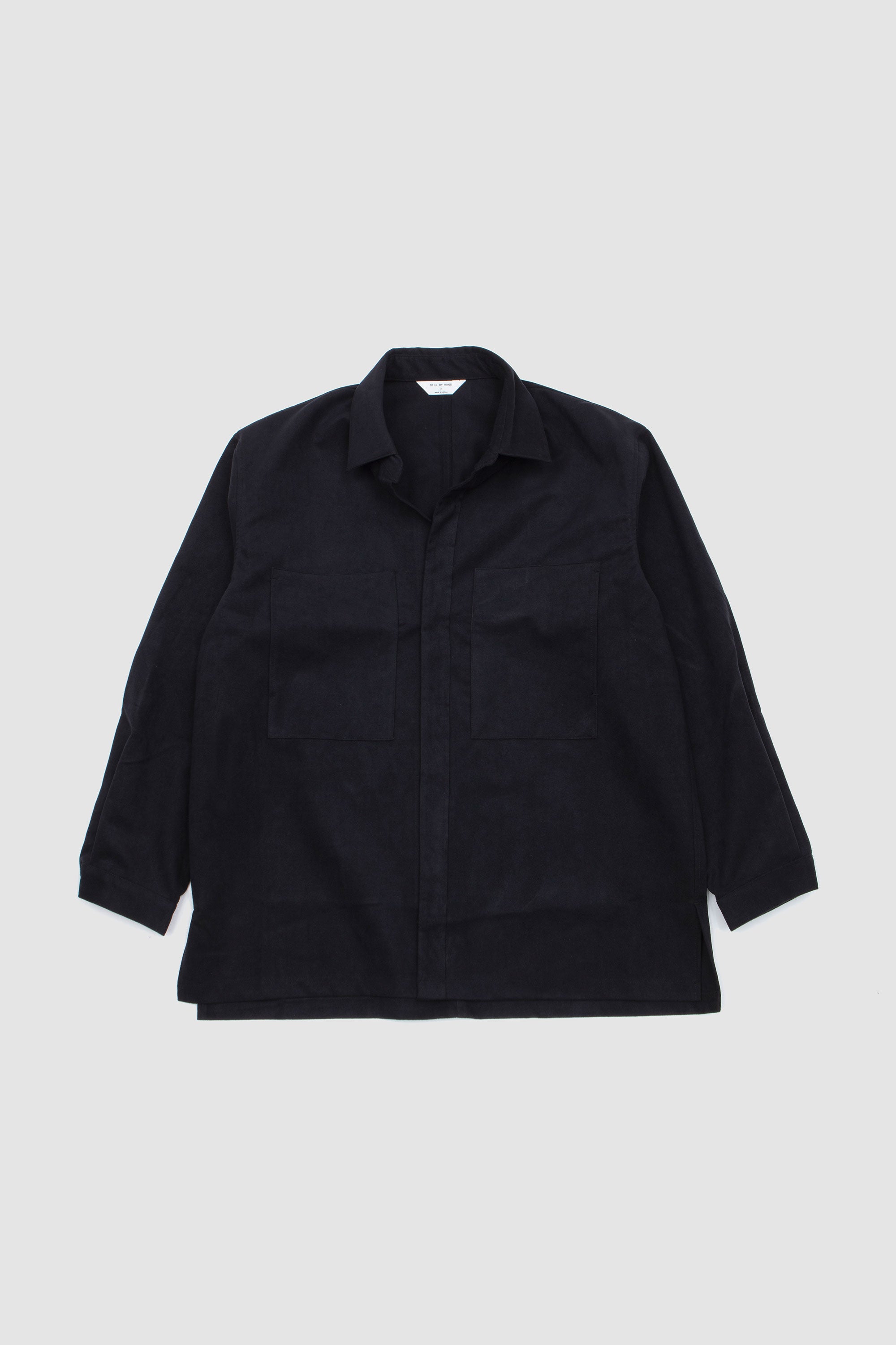 Synthetic Leather Over Shirt Ink Black_1