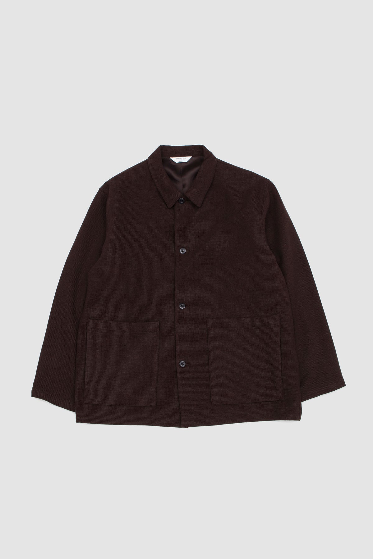 Wool Mixed 4B Jacket Dark Brown_1