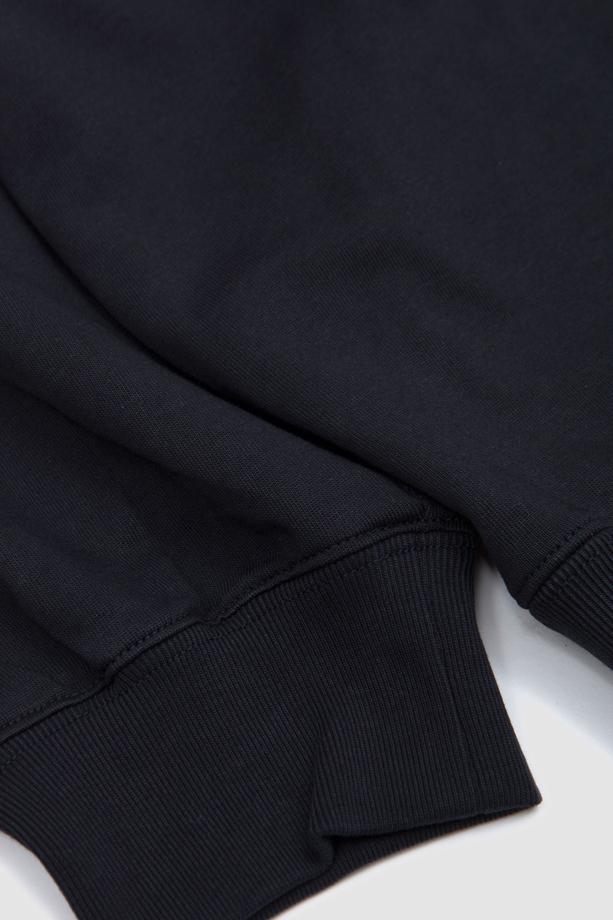 Zip Up Cotton Jumper Black Navy