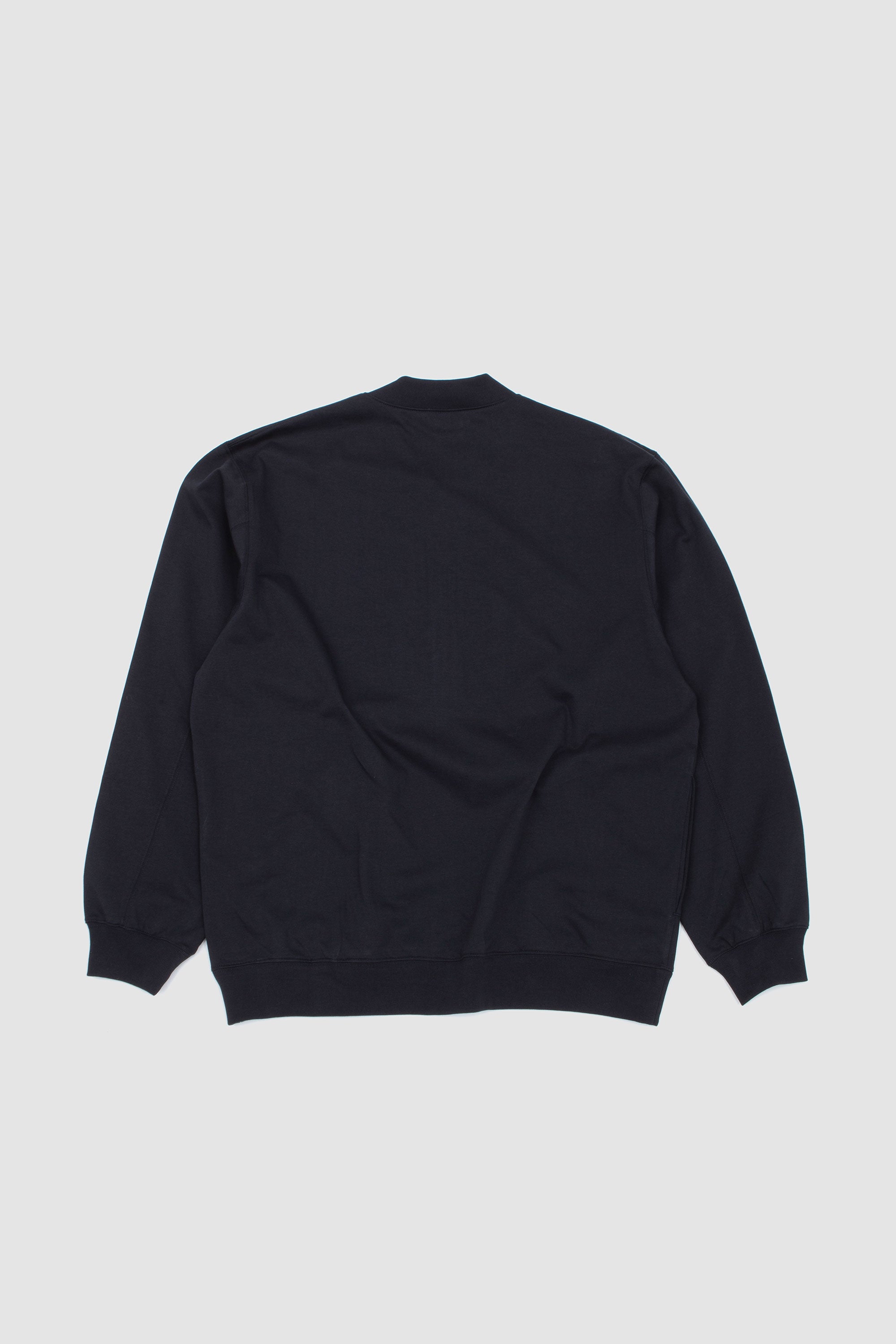 Zip Up Cotton Jumper Black Navy_4