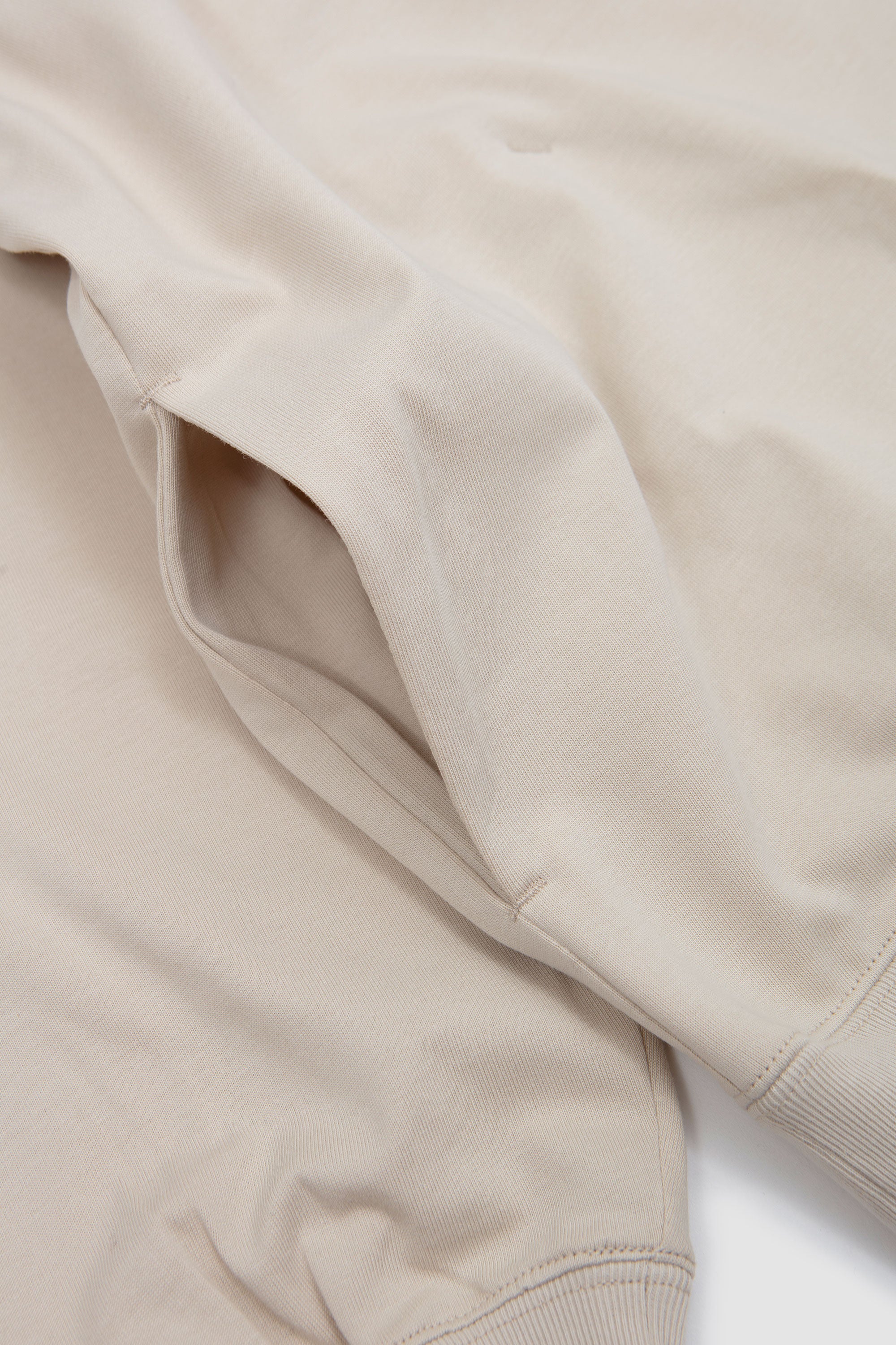 Zip Up Cotton Jumper Light Beige_3